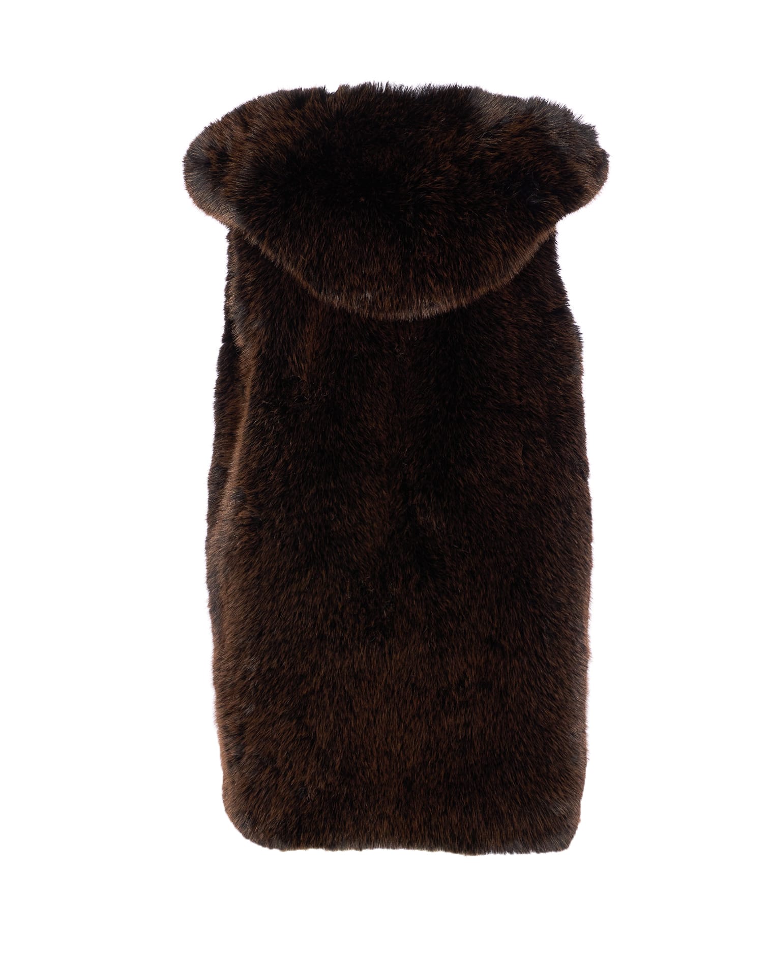 Sword 6.6.44 Sword Brown Faux Fur Gilet With Hood In Brown