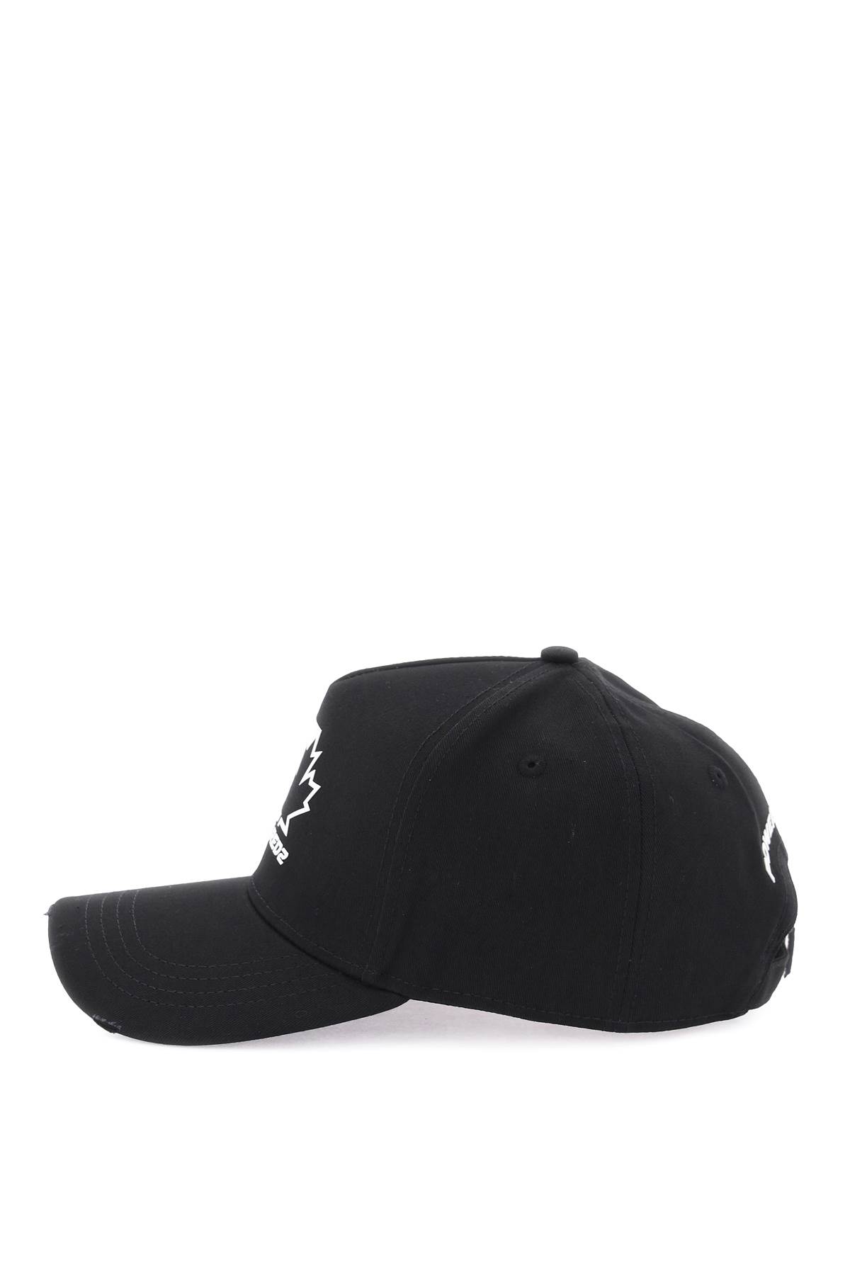 Shop Dsquared2 Baseball Cap With Logoed Patch In Black White (black)