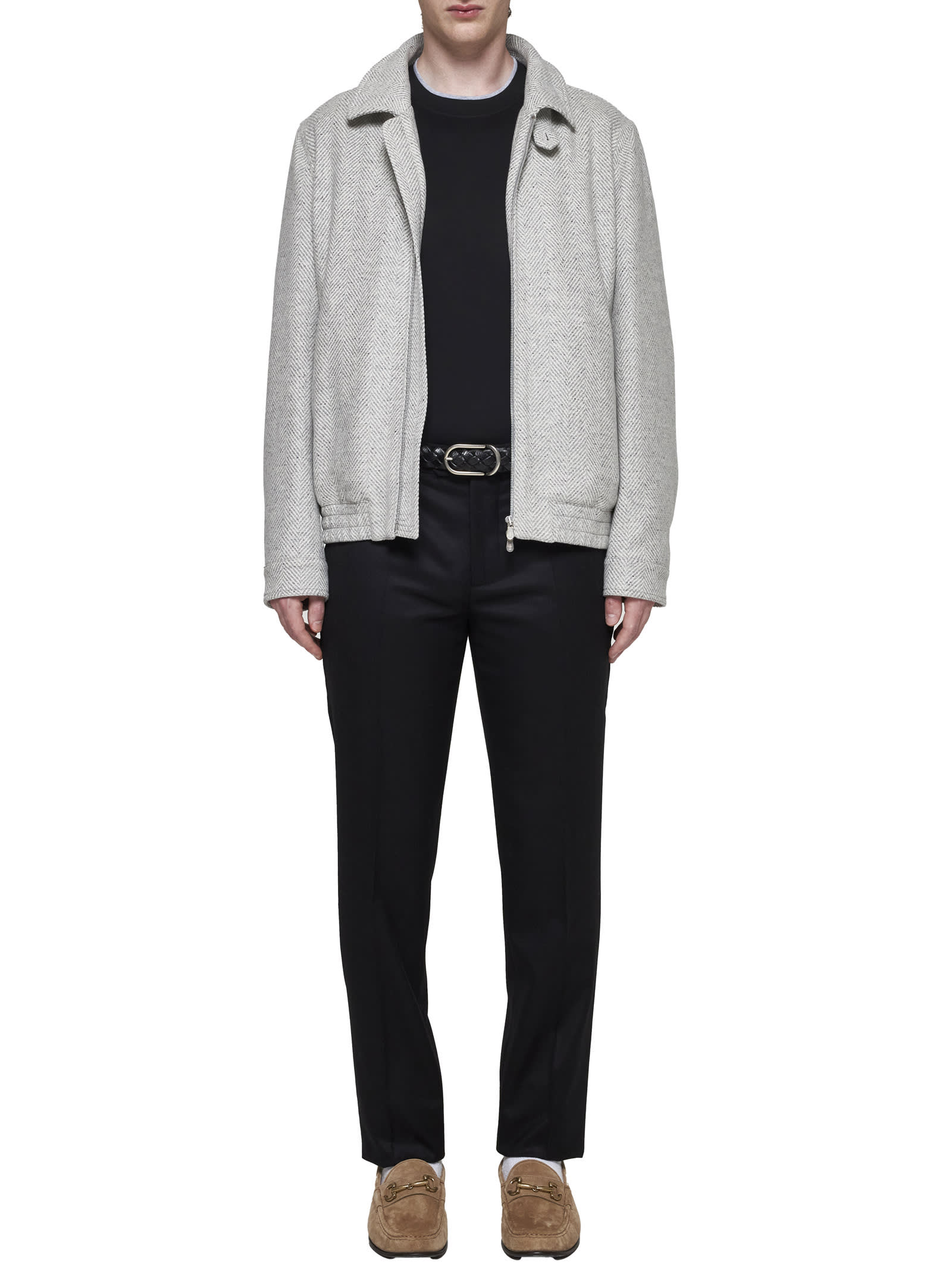 Shop Brunello Cucinelli Jacket In Perla