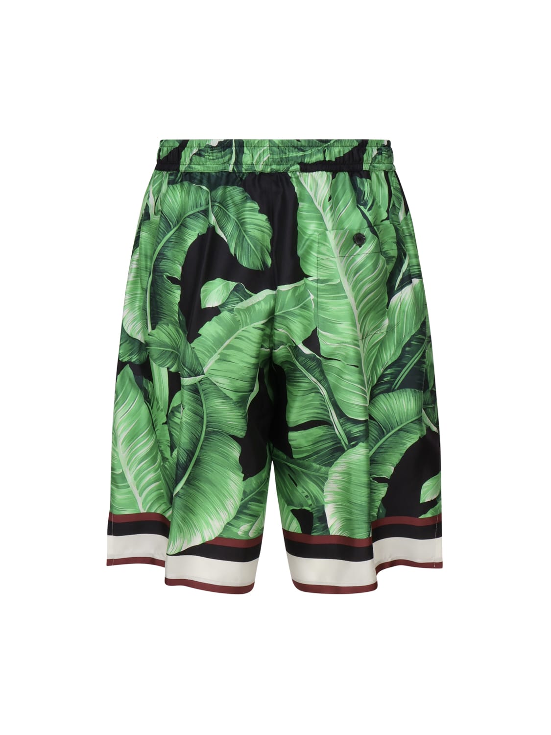 Shop Dolce & Gabbana Shorts With Silk Print In Green