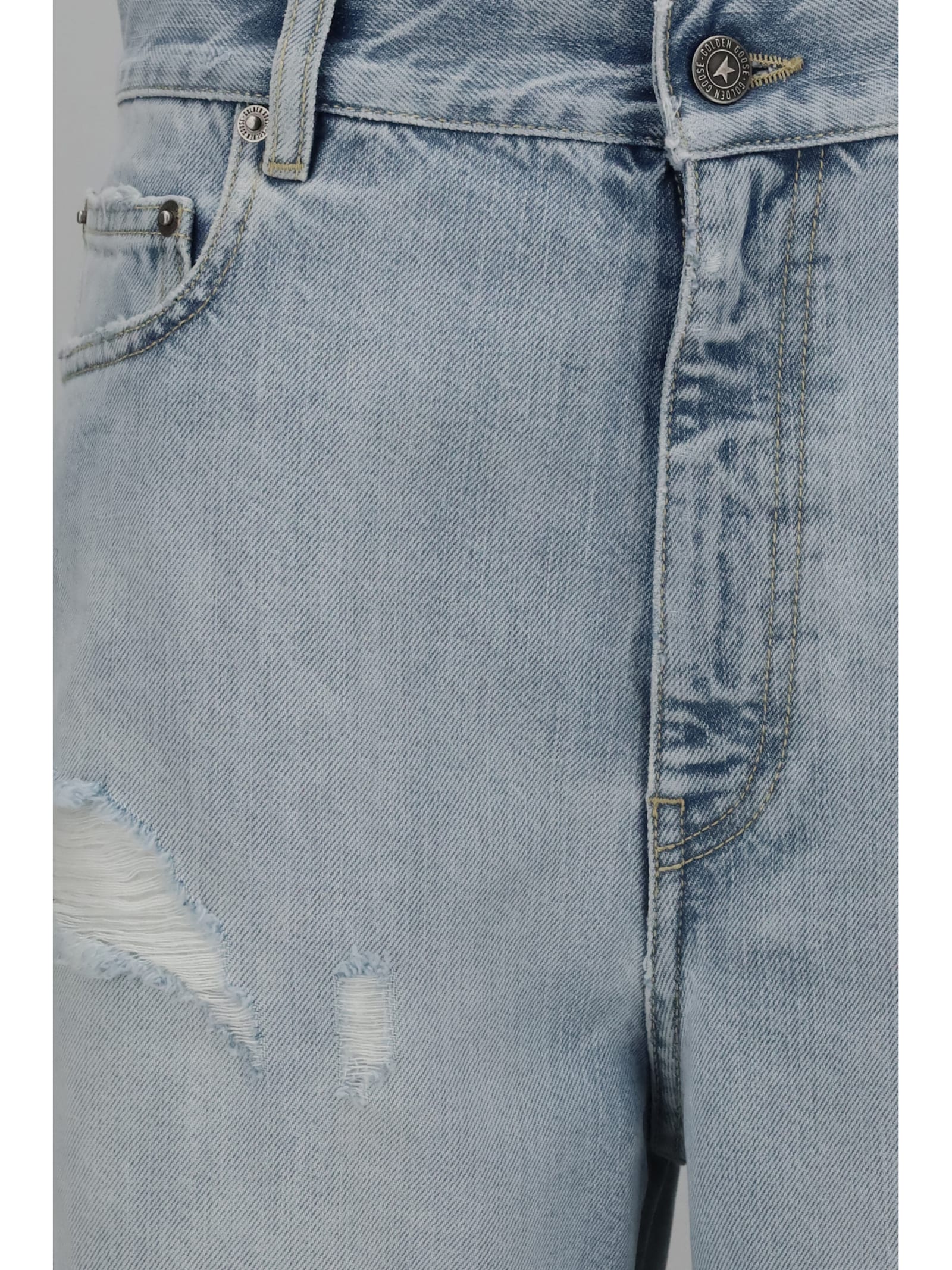 Golden Goose Denim Shorts In Blue