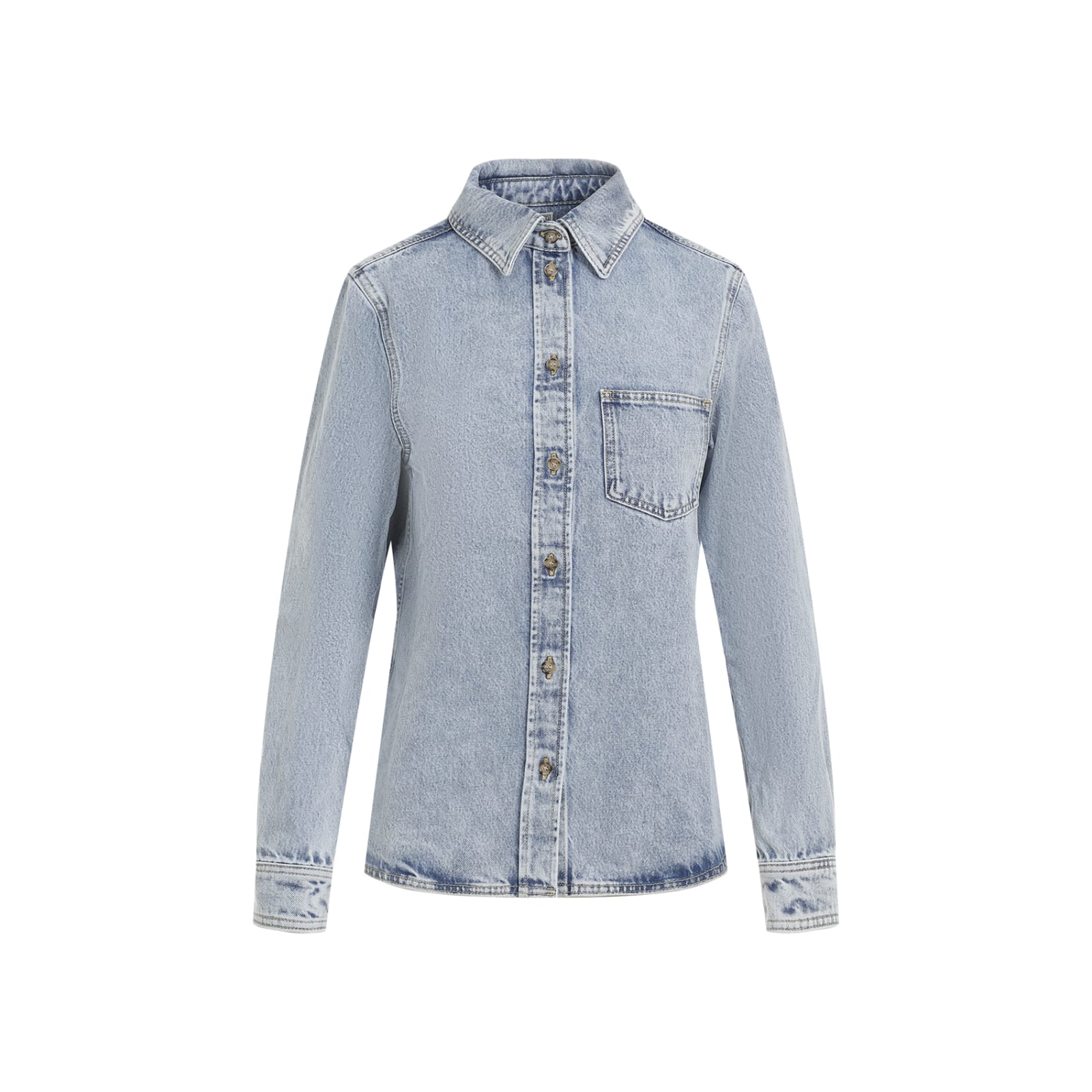 Shop Totême Petite Shirt In Cool Blue