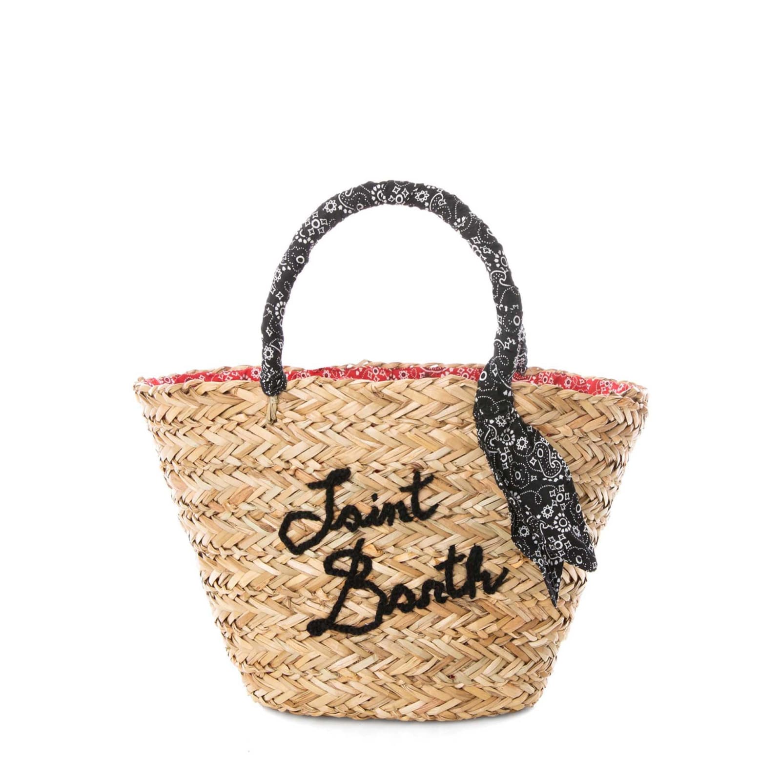 MC2 Saint Barth Woman Small Straw Bag With Embroidery