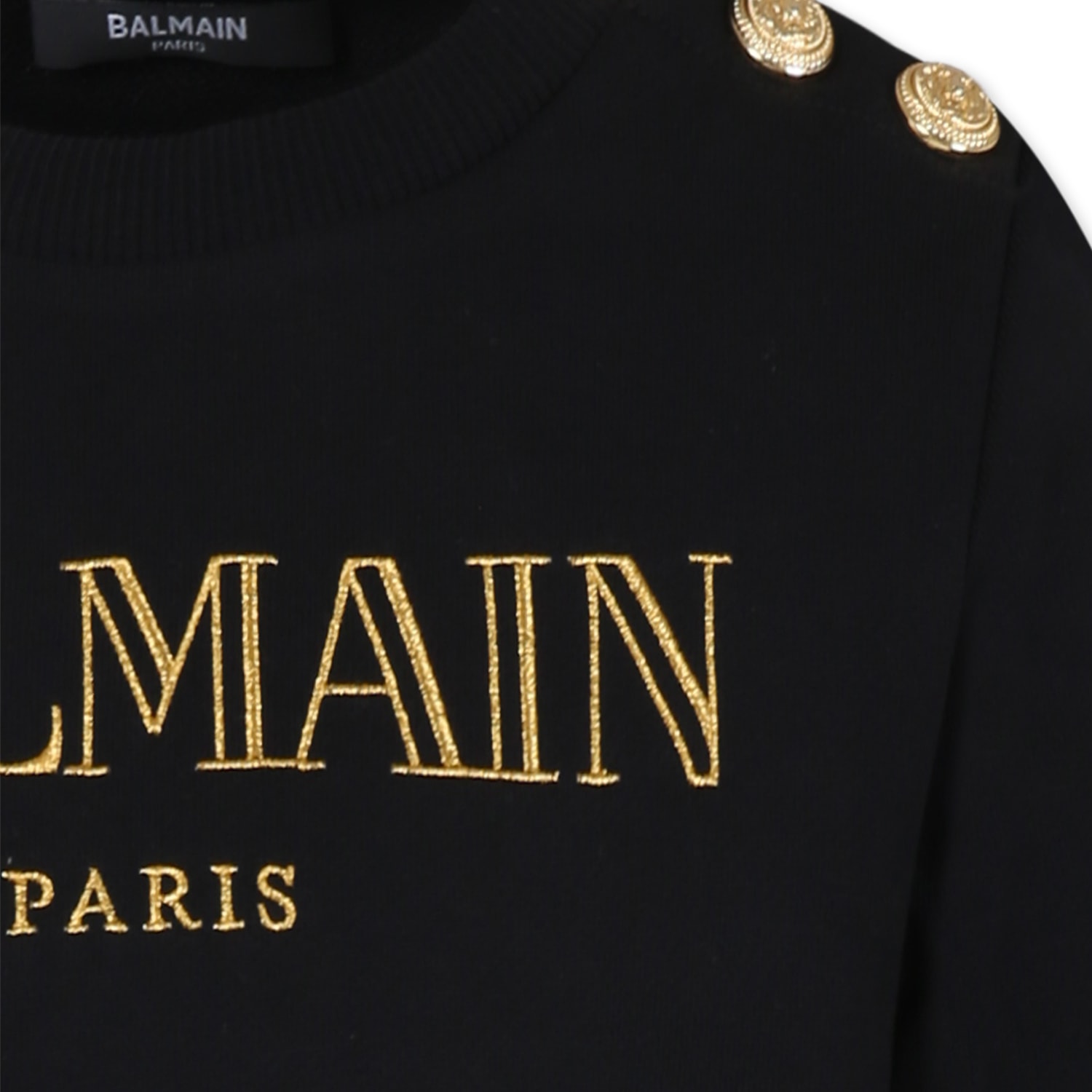 Shop Balmain Black Sweatshirt For Girl With Logo