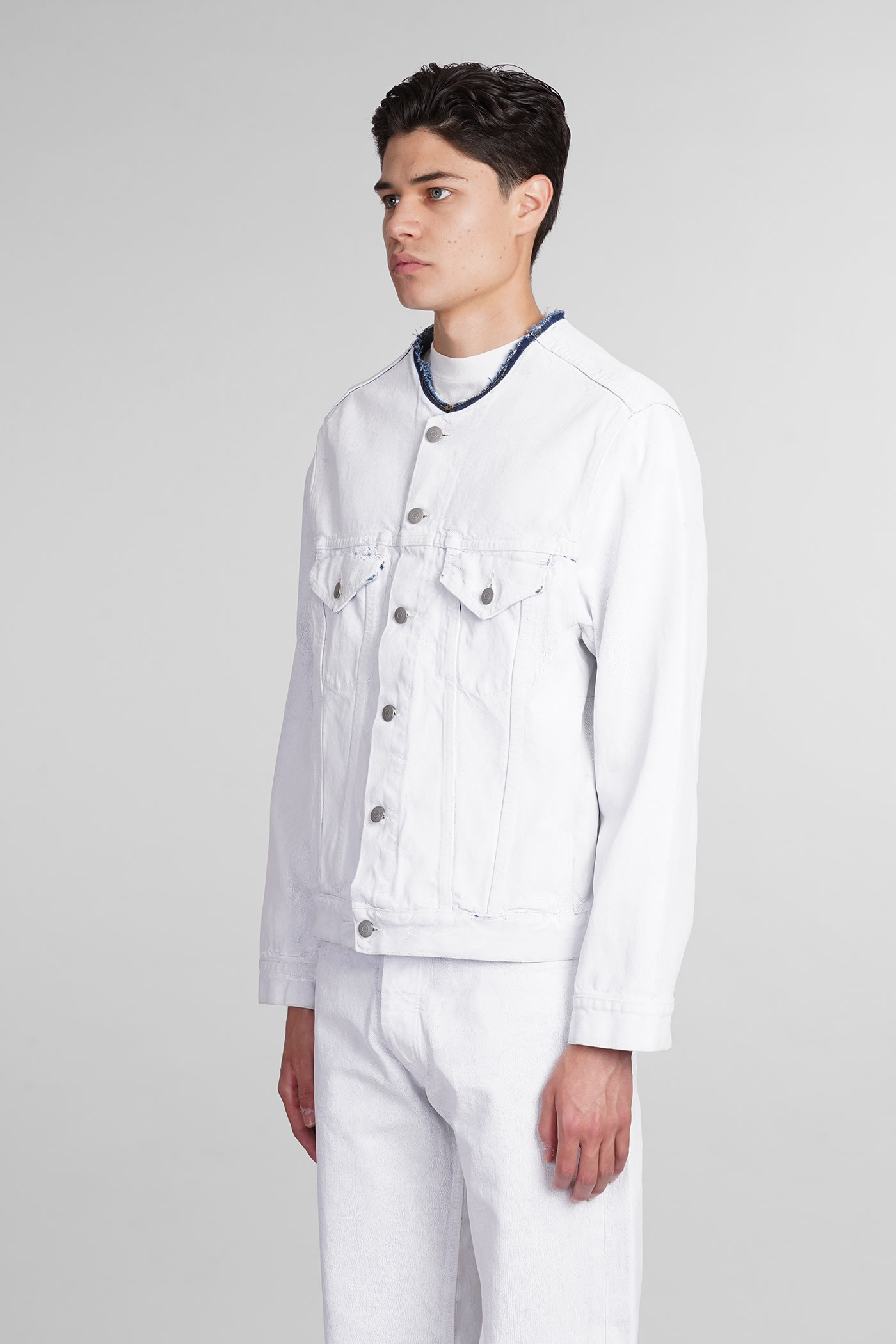 Shop Maison Margiela Denim Jackets In White Denim