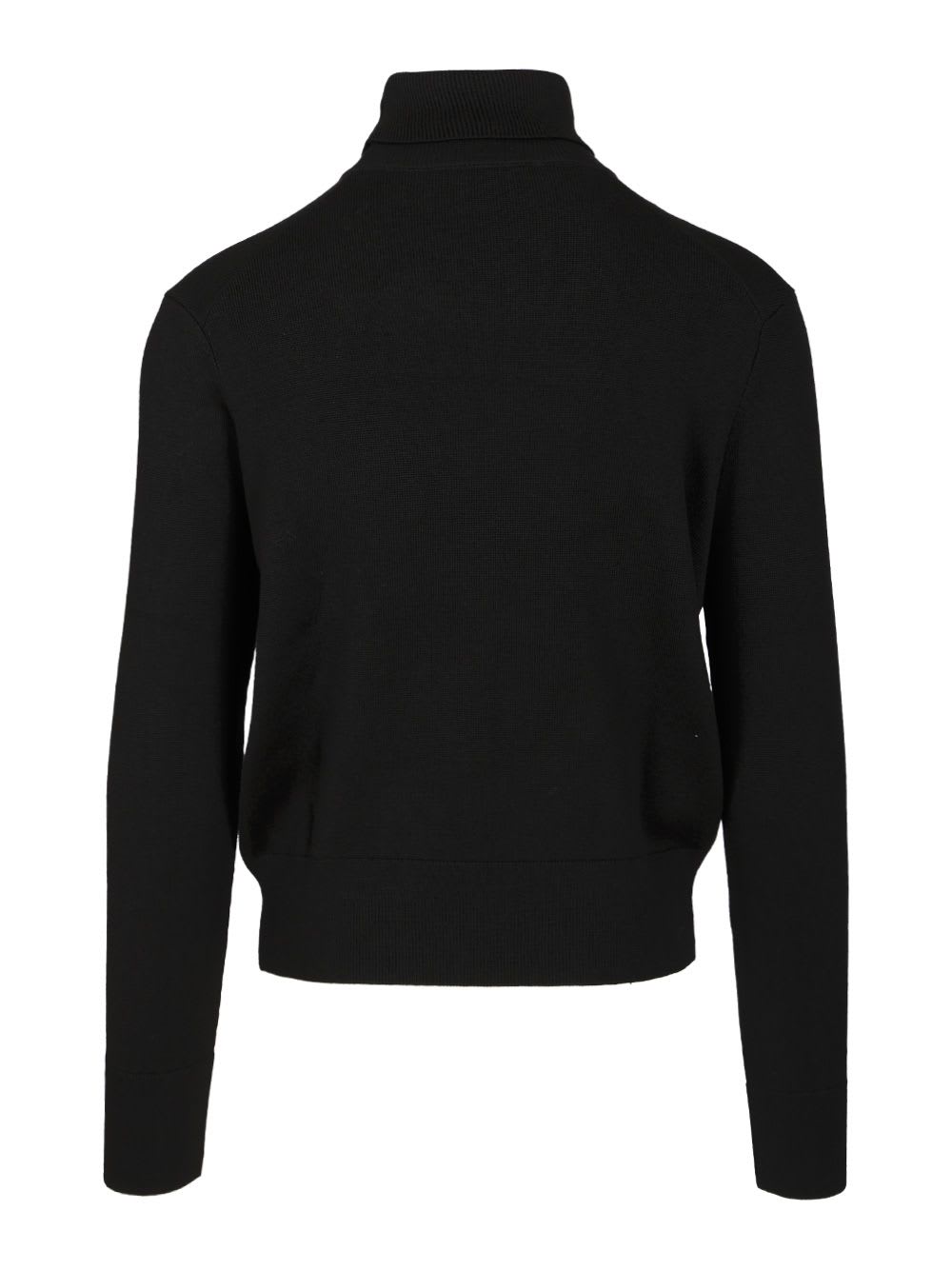 Ami Alexandre Mattiussi Heart-embroidered Turtleneck Sweater In Black