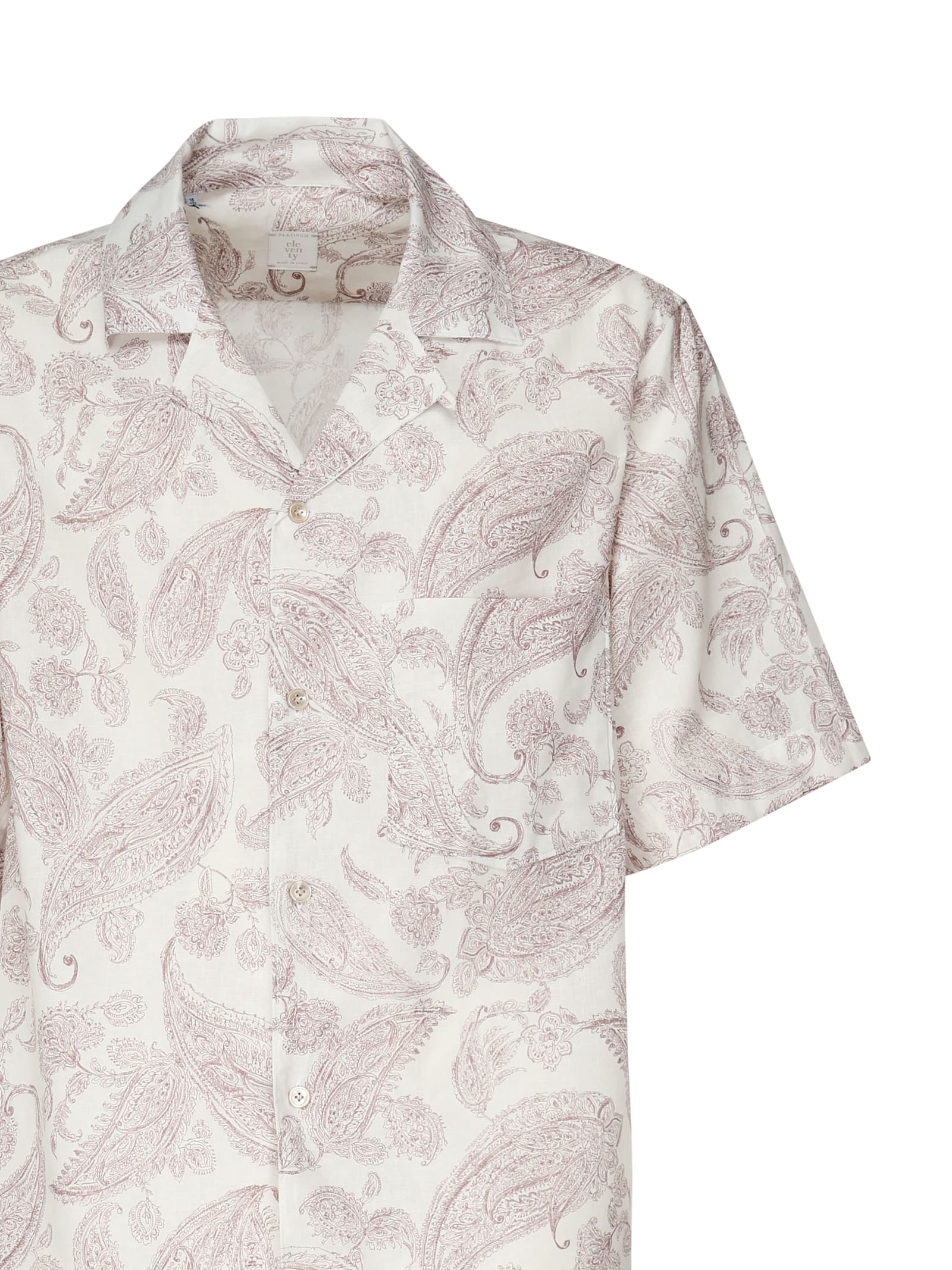 Eleventy Shirt With Paisley Print In Sand