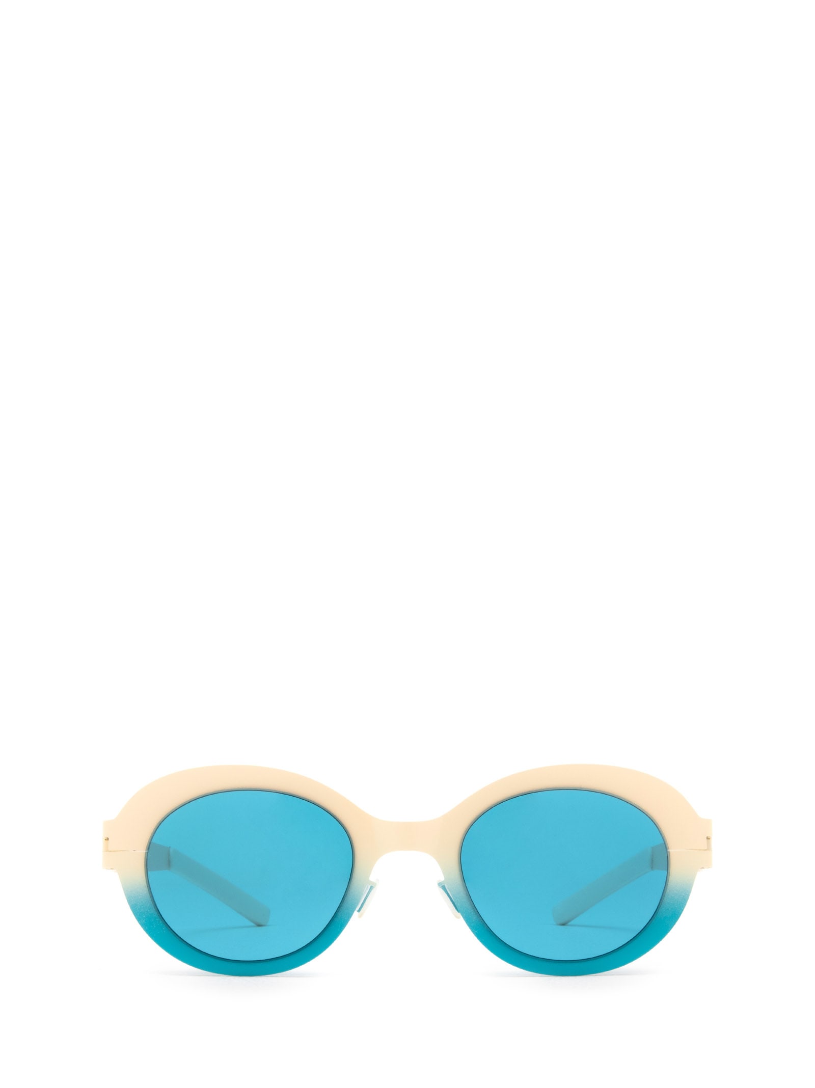 MYKITA FOCUS CHANTILLY WHITE/TURQUOISE SUNGLASSES