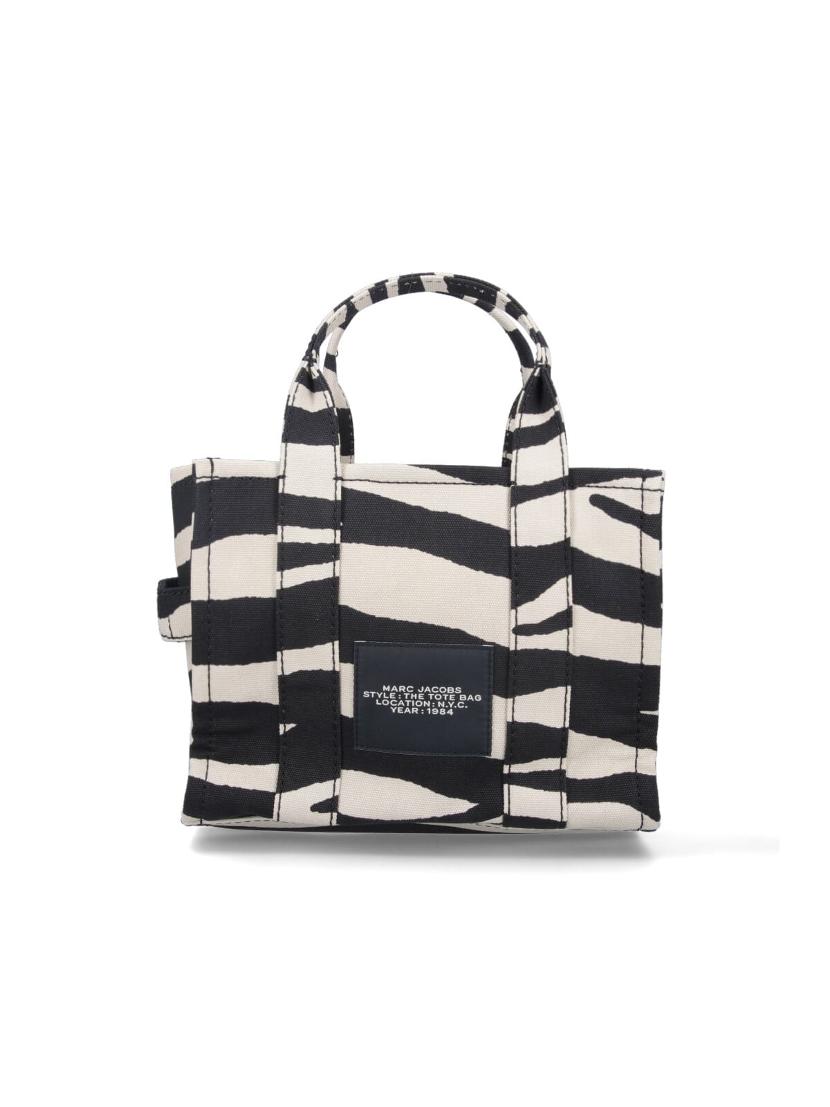 Shop Marc Jacobs Small Tote Bag The Zebra Canvas In Black