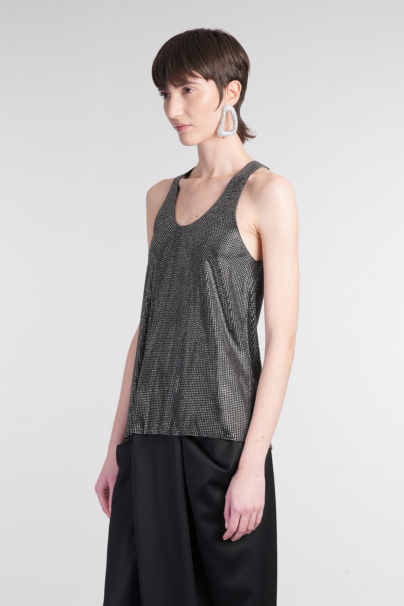 Giuseppe Di Morabito Tank Top In Black Viscose In Black