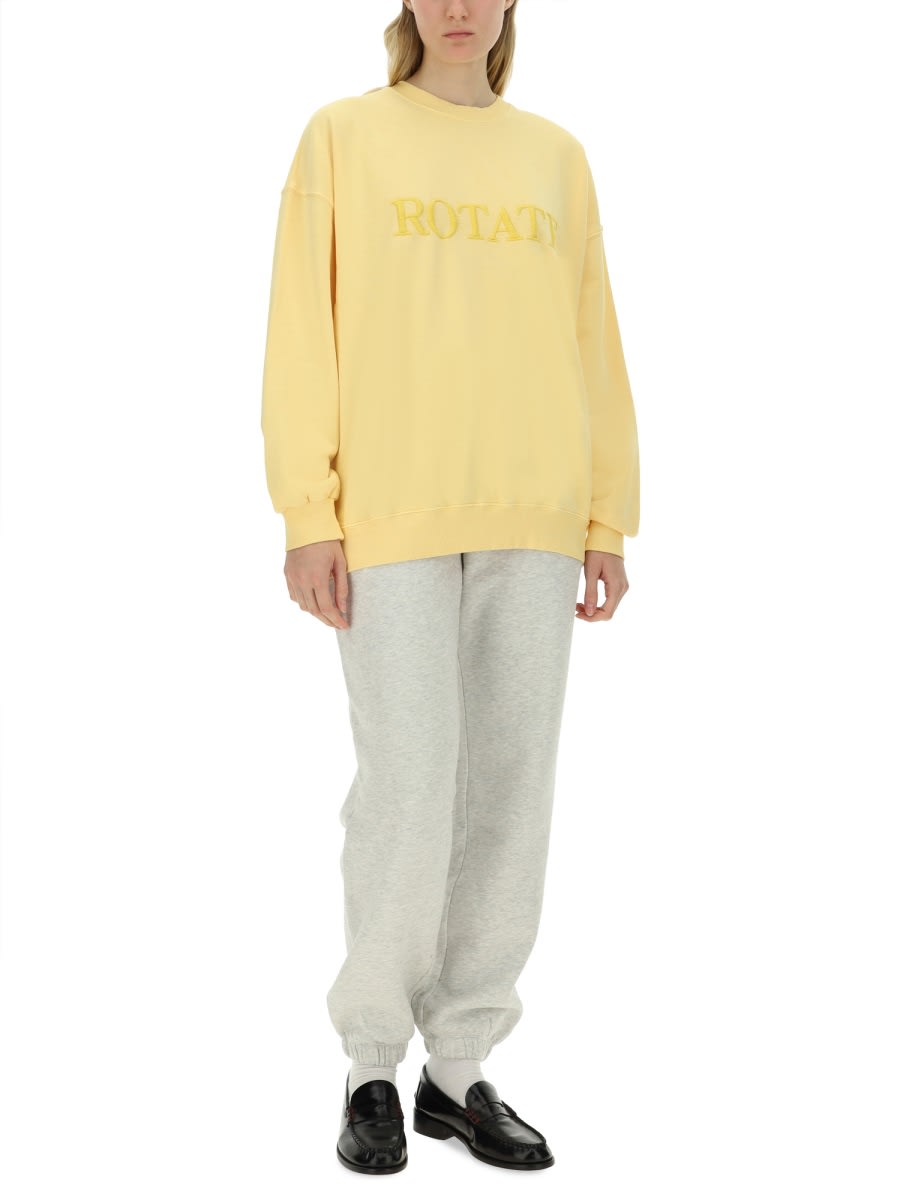 Rotate Birger Christensen Rotate Birgerchristensen Sweatshirt With Logo In Golden Haze
