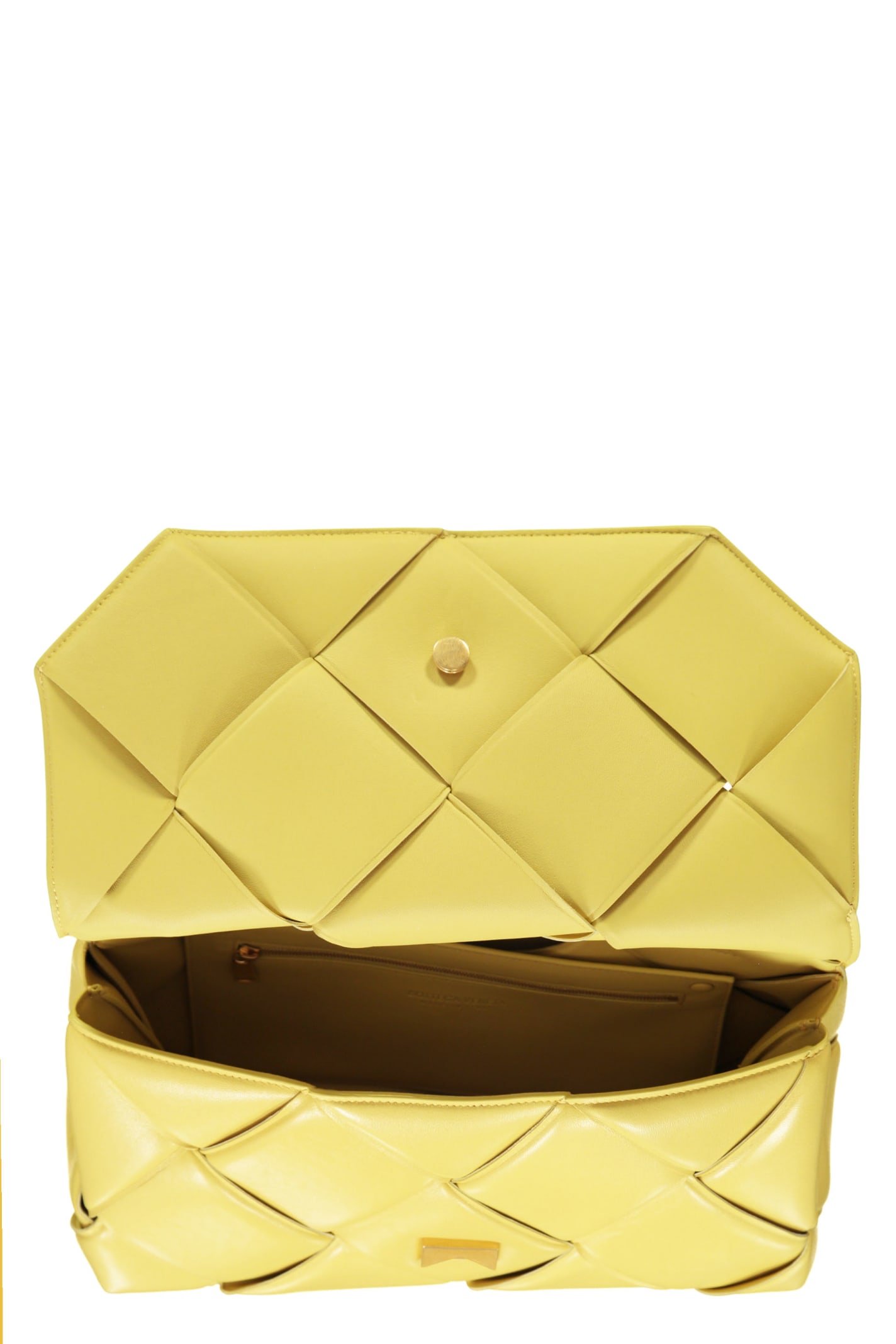 Shop Bottega Veneta Intrecciato Nappa Handbag In Mustard