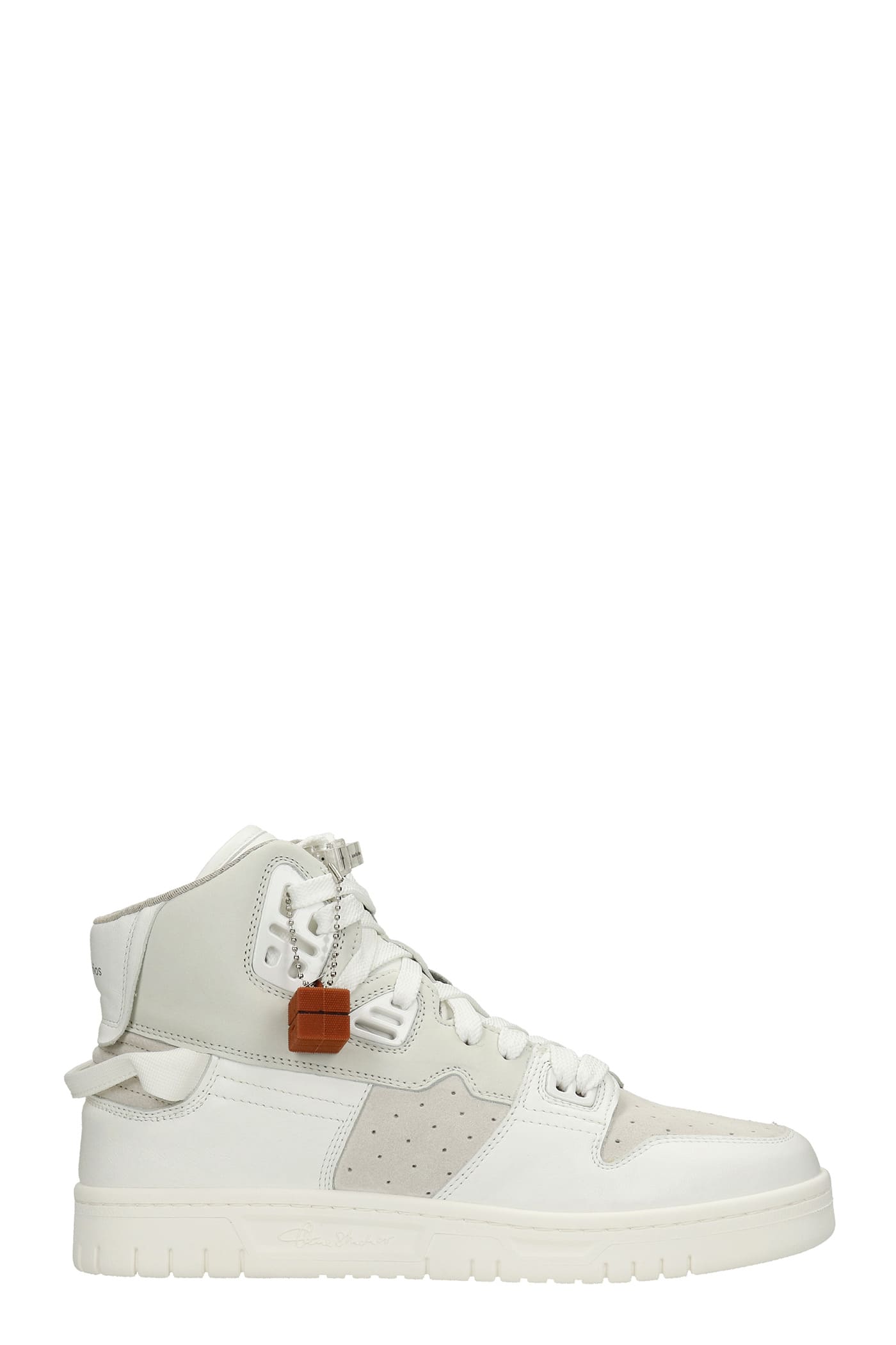 Acne Studios Sthmc High Mix Sneakers In White Suede And Leather