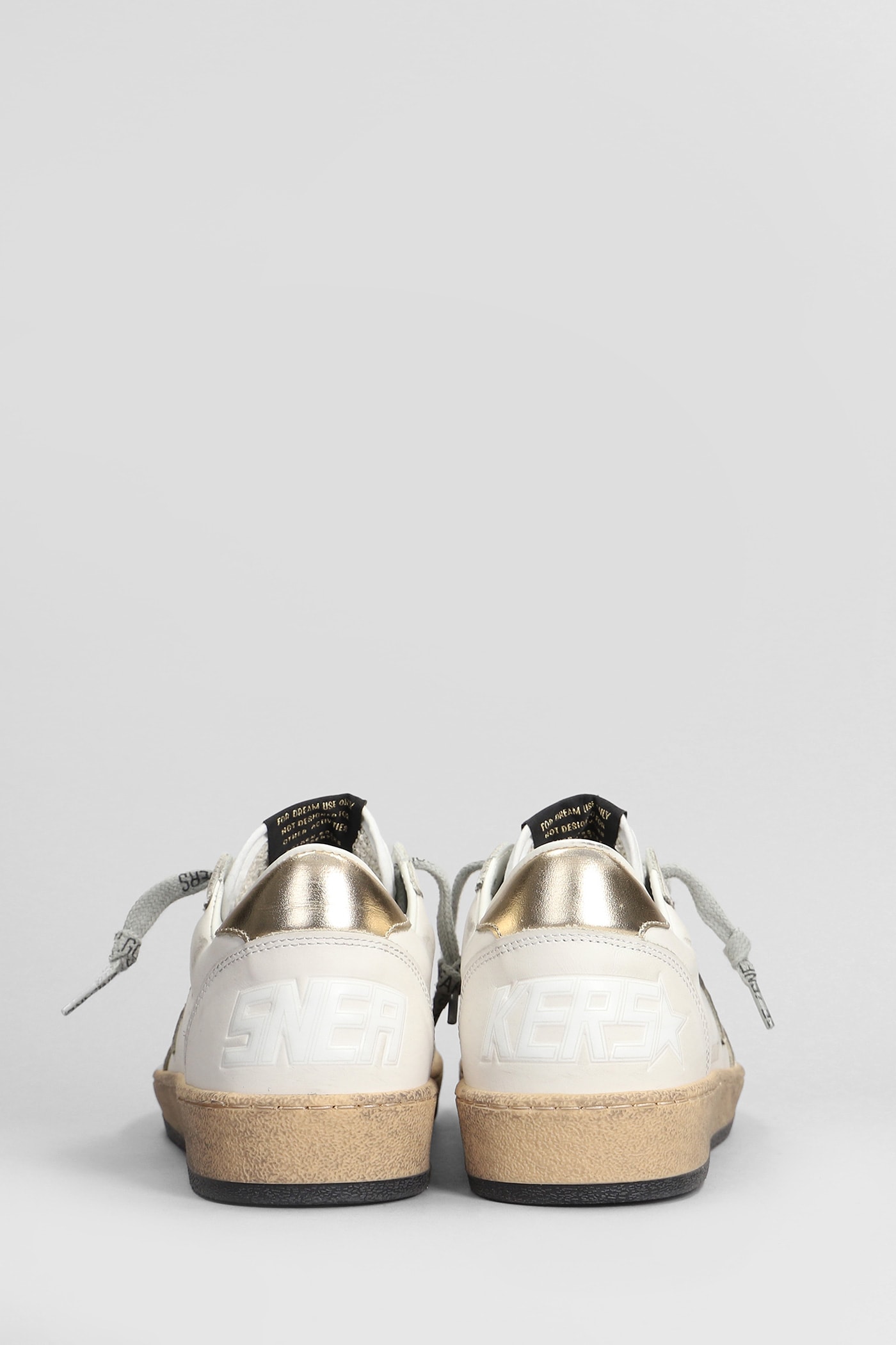 Shop Golden Goose Ball Star Sneakers In White Leather