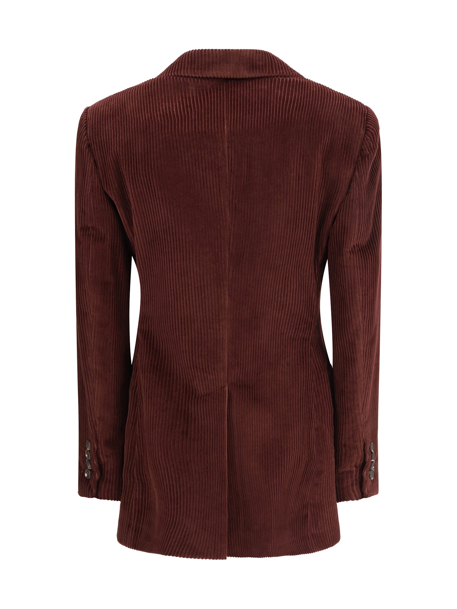 Brunello Cucinelli Corduroy Cotton Jacket In Burgundy