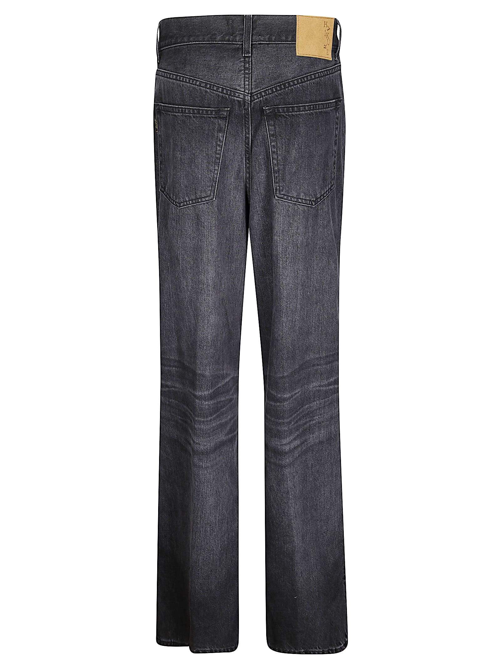 Haikure Black Jeans With Belt Loops And Logo Patch On The Rear In Gray
