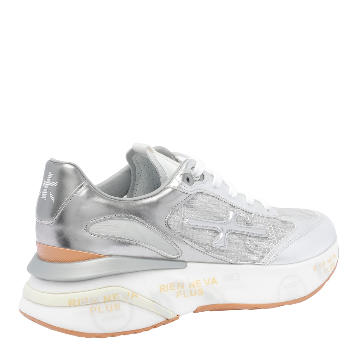 Premiata Chunky Silver Sneakers With Removable Insole In Silver