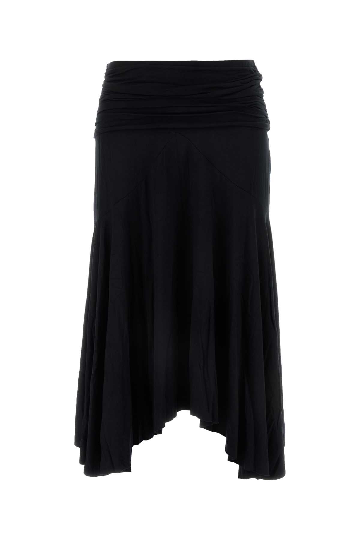 Black Stretch Viscose Fortuna Skirt