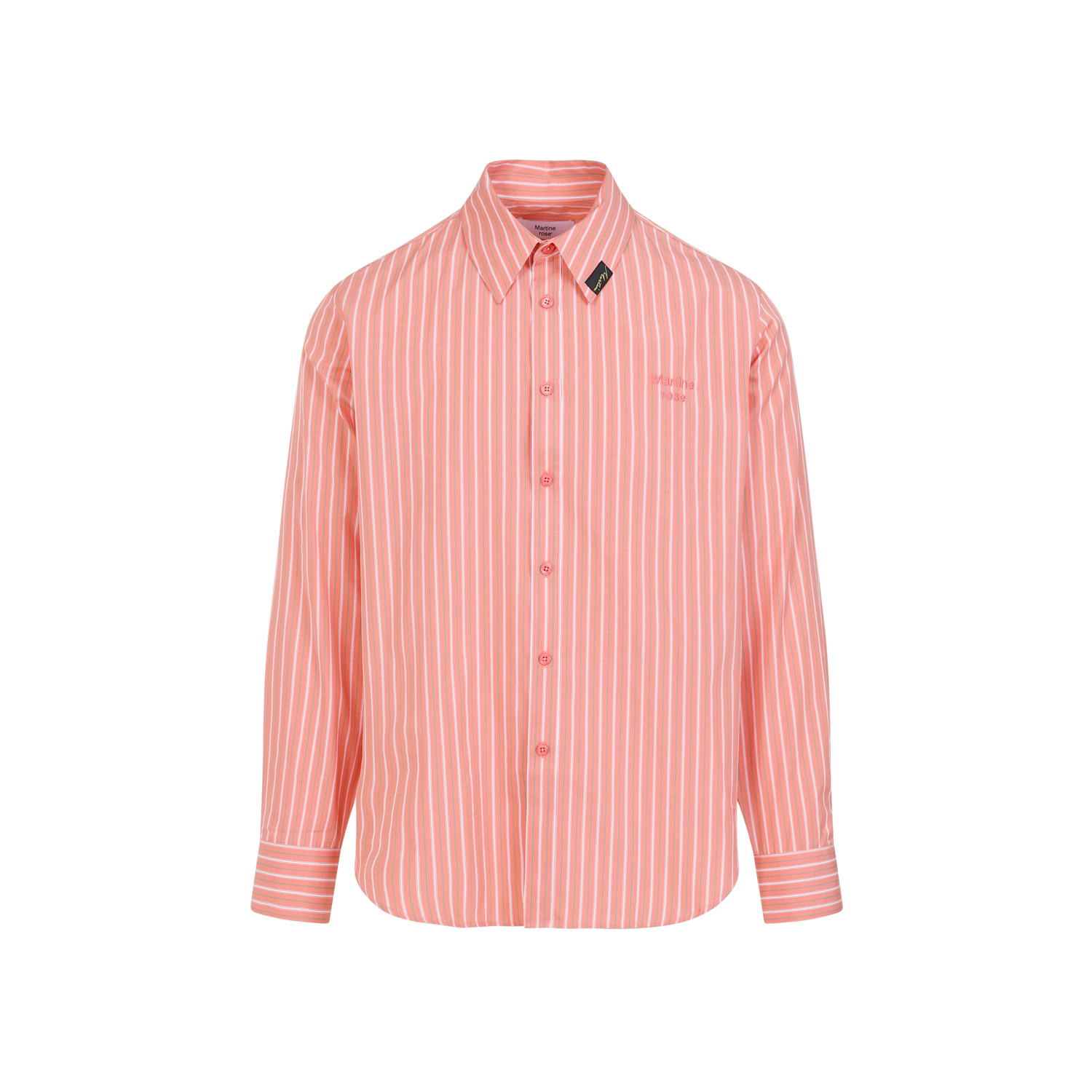 Shop Martine Rose Classic Shirt In Pnkgrs Pinkgreen Stripe