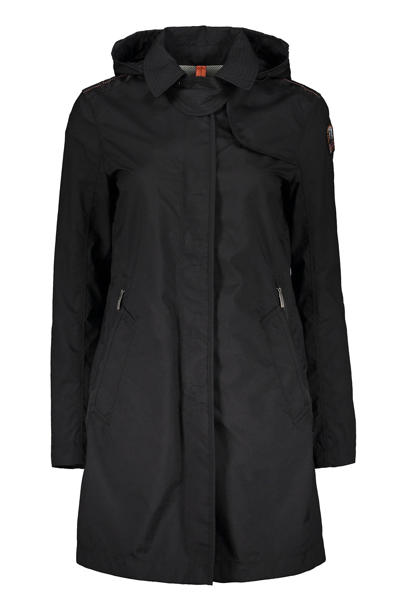 Parajumpers Black Versatile Trench Coat With Adjustable Hood In Blue