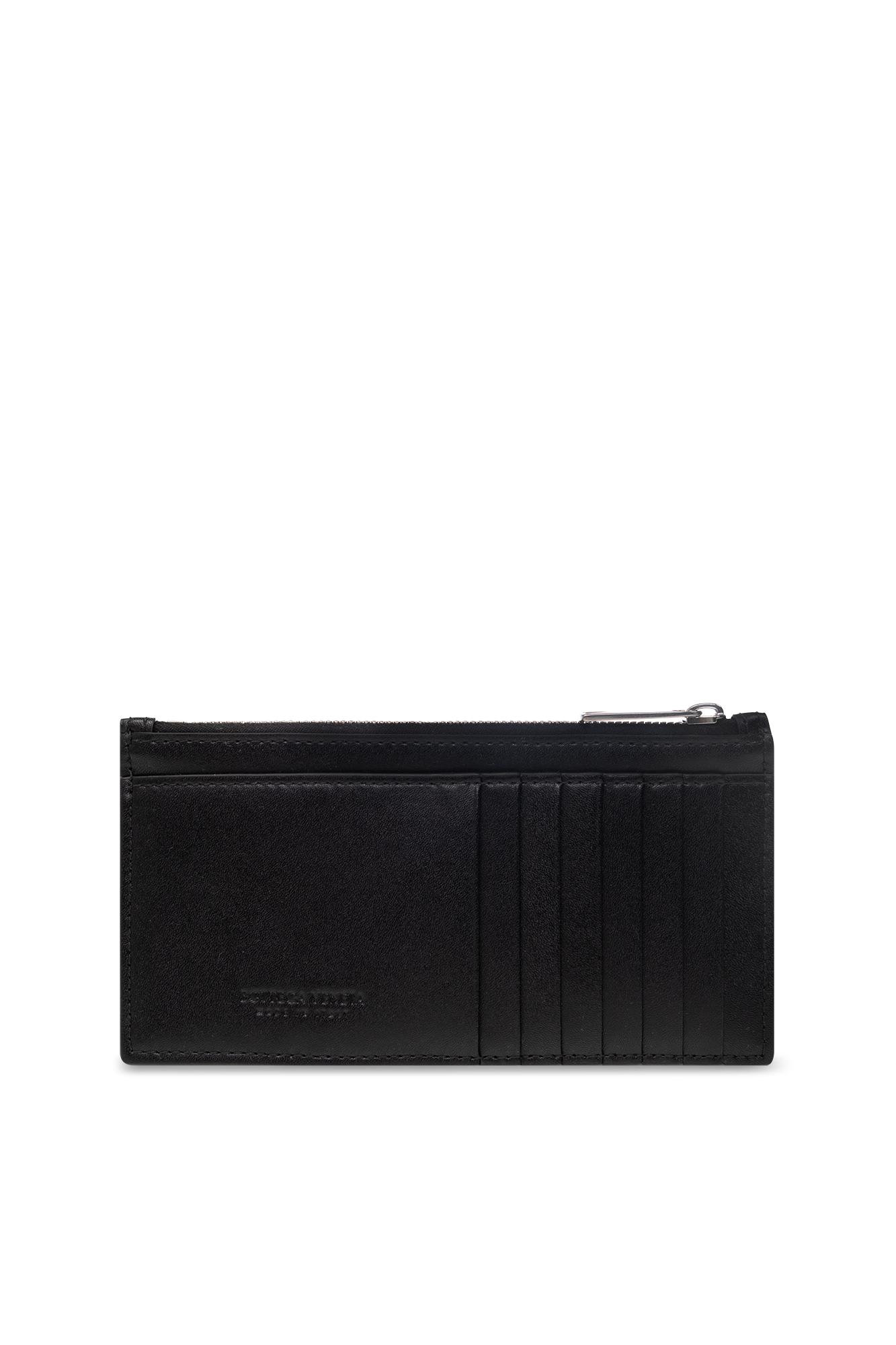 Shop Bottega Veneta Leather Card Case In Black