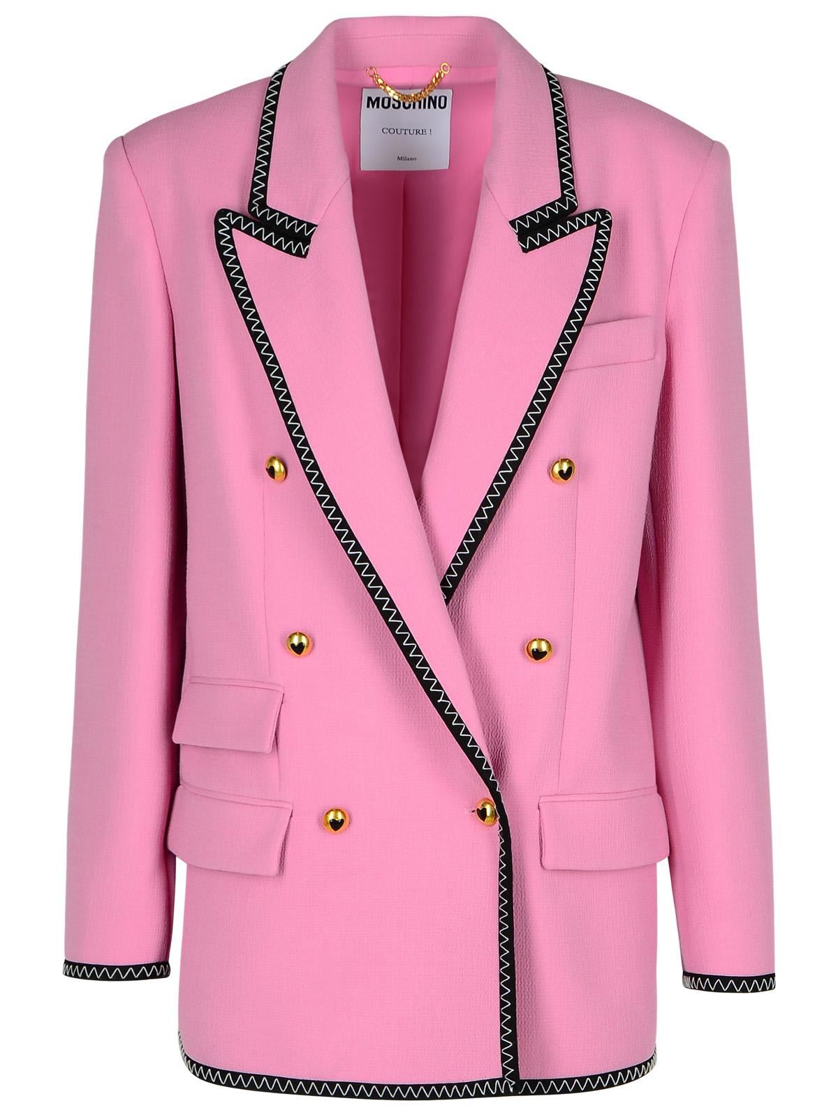 Shop Moschino Blazer In Pink Viscose Blend