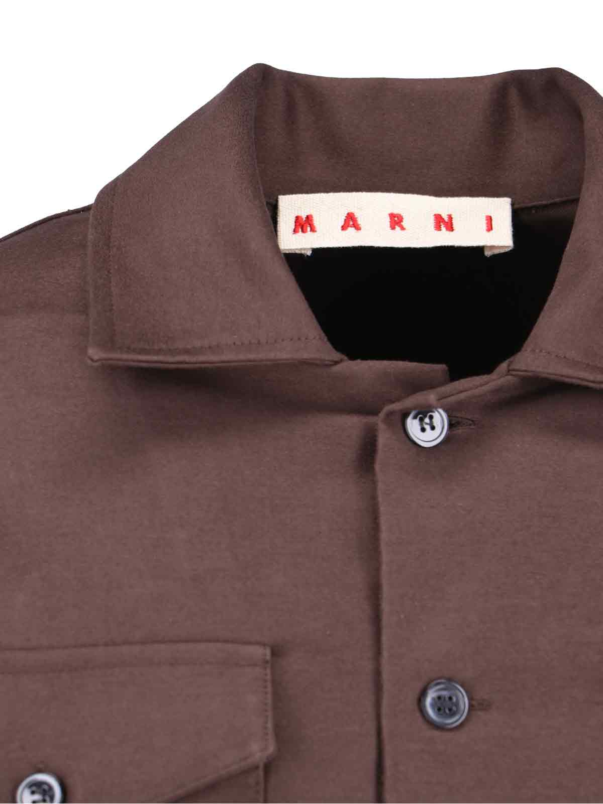 Shop Marni Classic Shirt In Brown