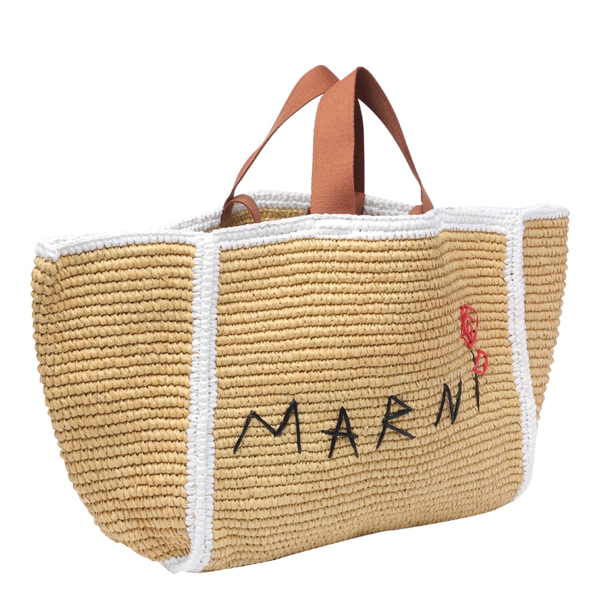 Shop Marni Sillo Shopping Bag In Beige