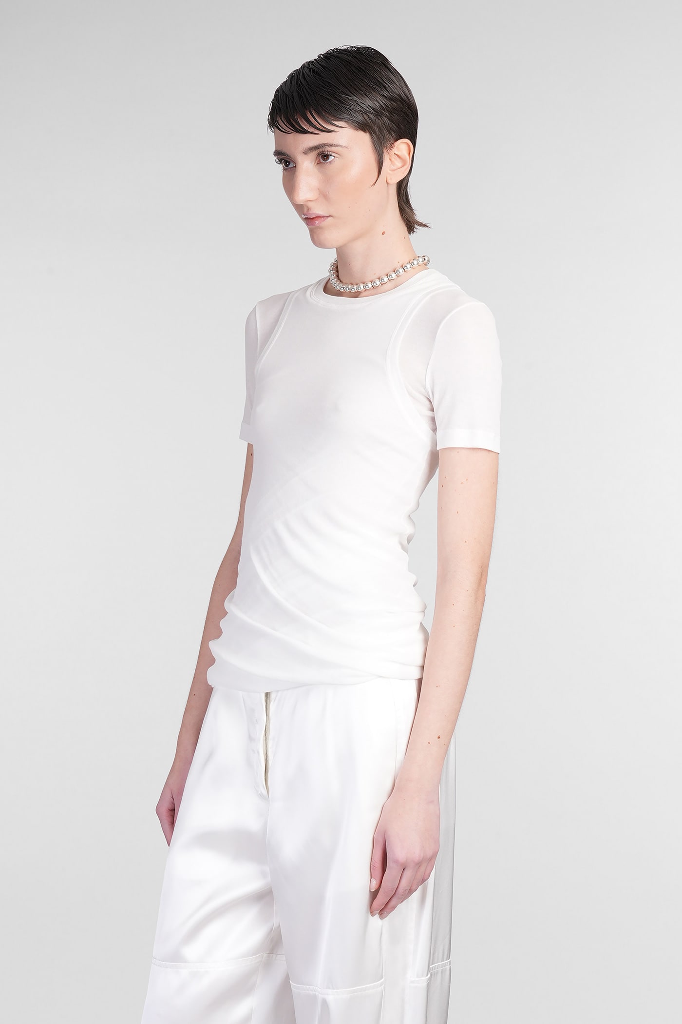 Jil Sander Top Cn Ls Topwear In White Cotton In White