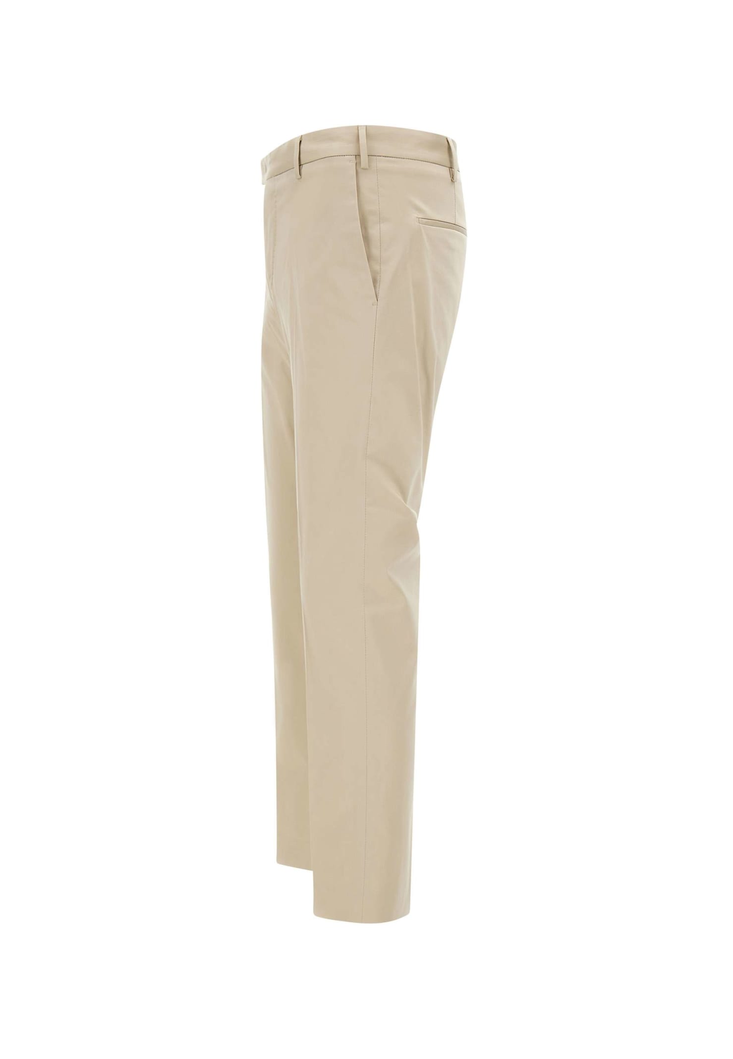 Pt Torino Tailored Straight-leg Pants With Subtle Pleats And Side Pockets In Beige