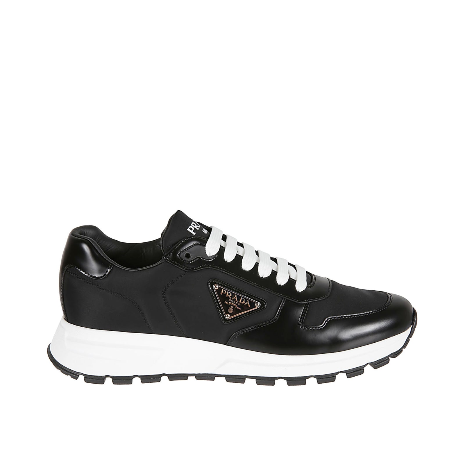 Prada Leather And Fabric Sneakers