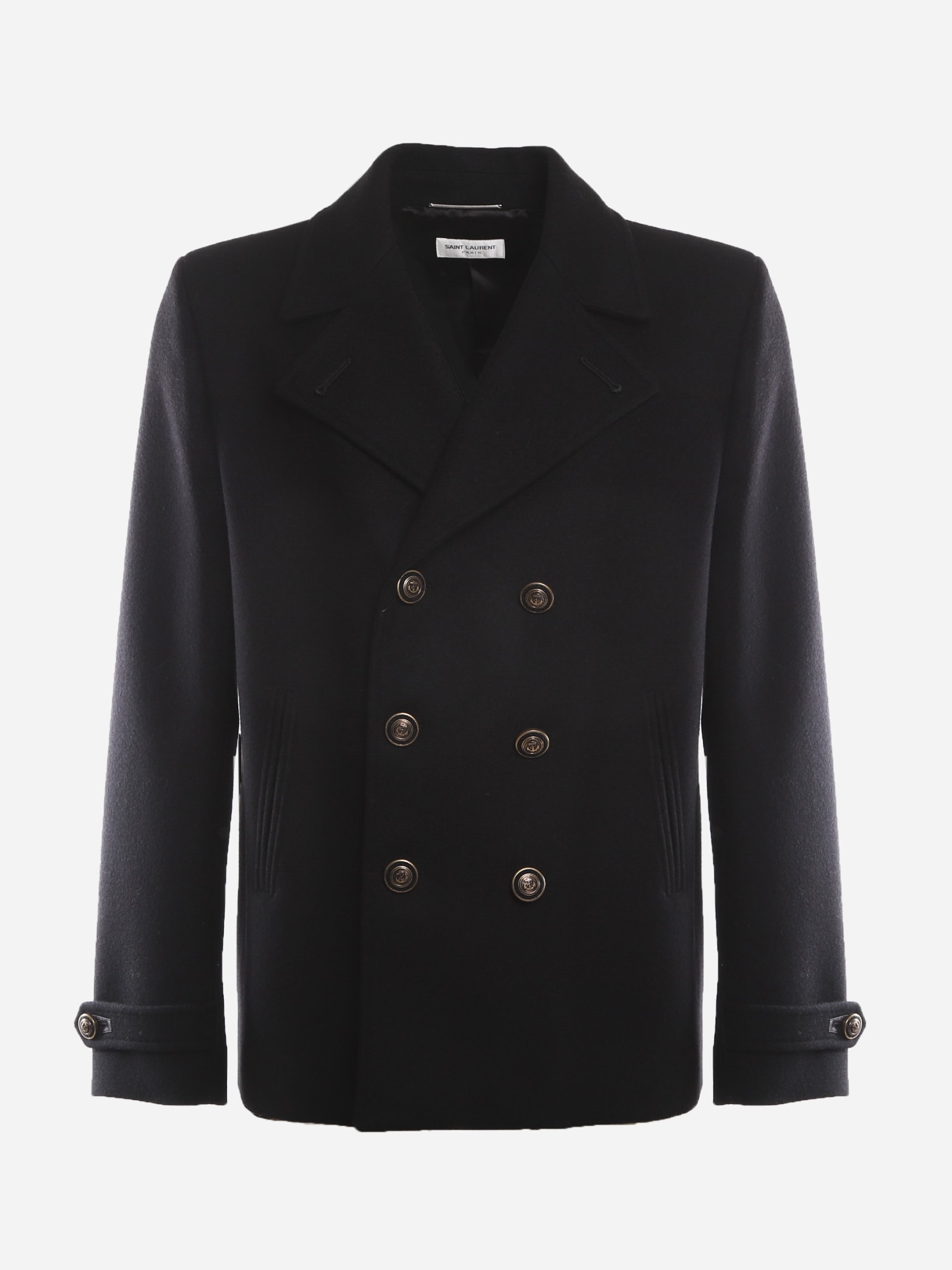 Saint Laurent Double-breasted Pea Coat Made Of Wool