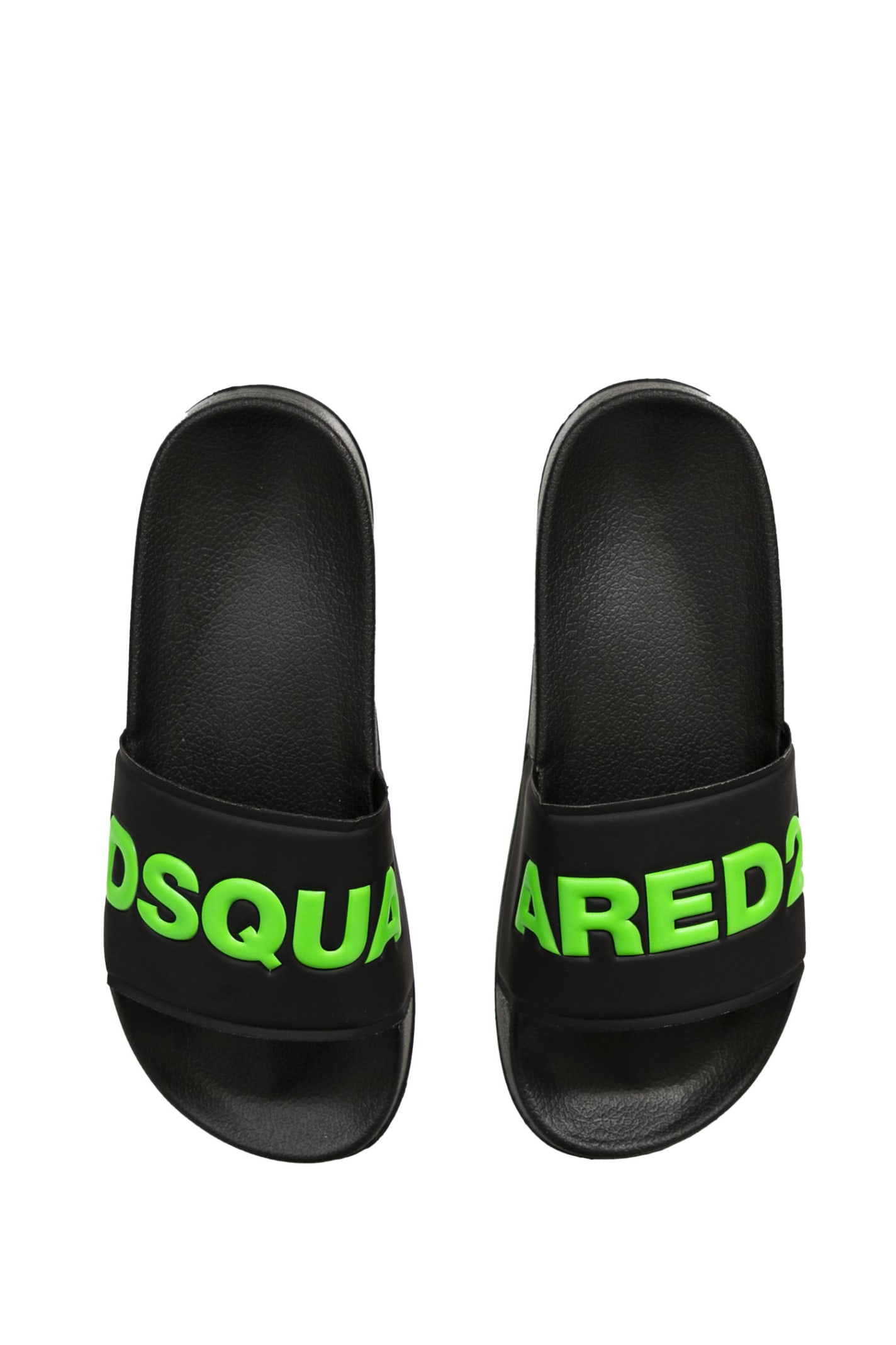 Dsquared2 Kids' Logo Printed Slide Sandals In Back