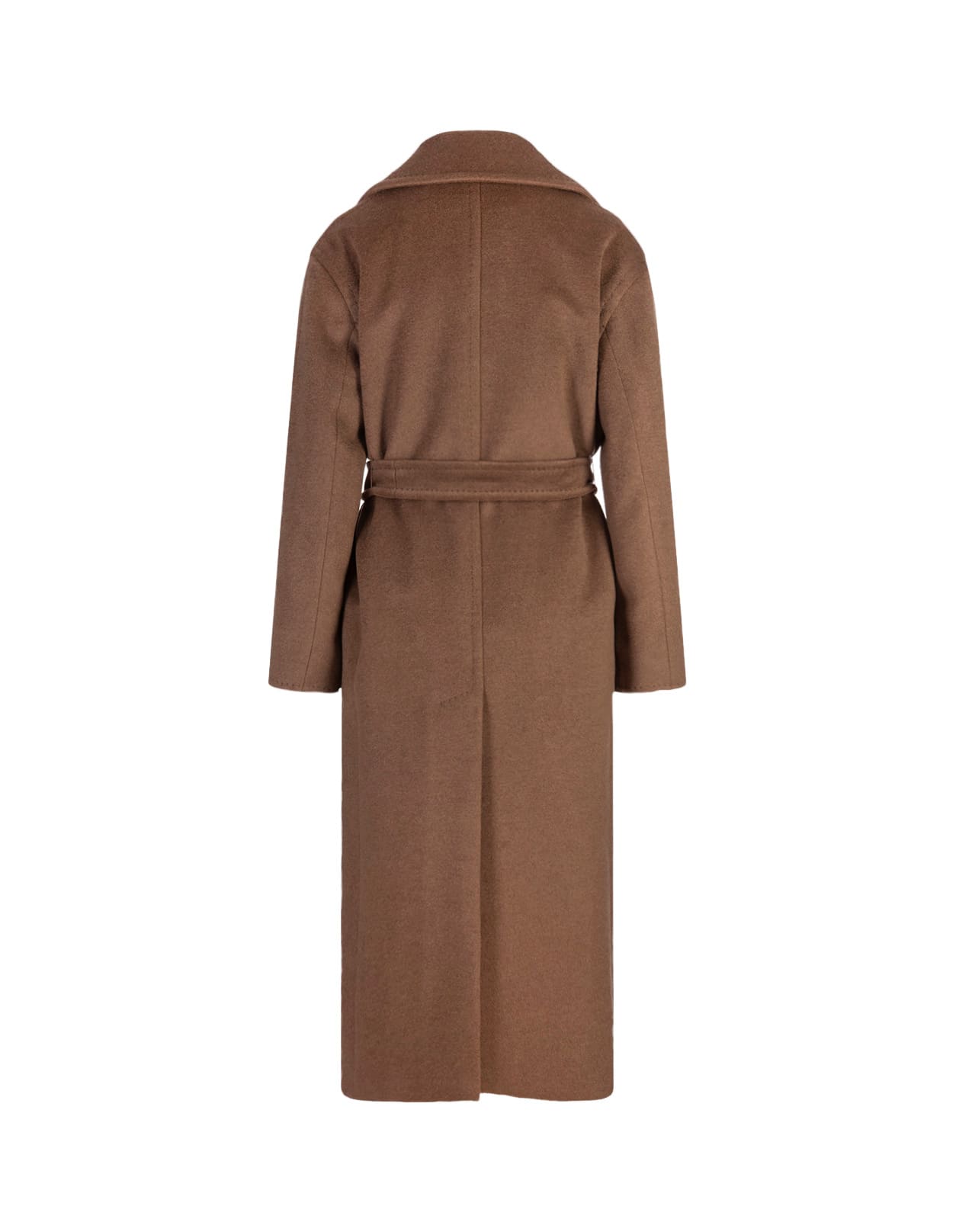 Shop Max Mara Light Brown Fragore Coat In Leather Brown