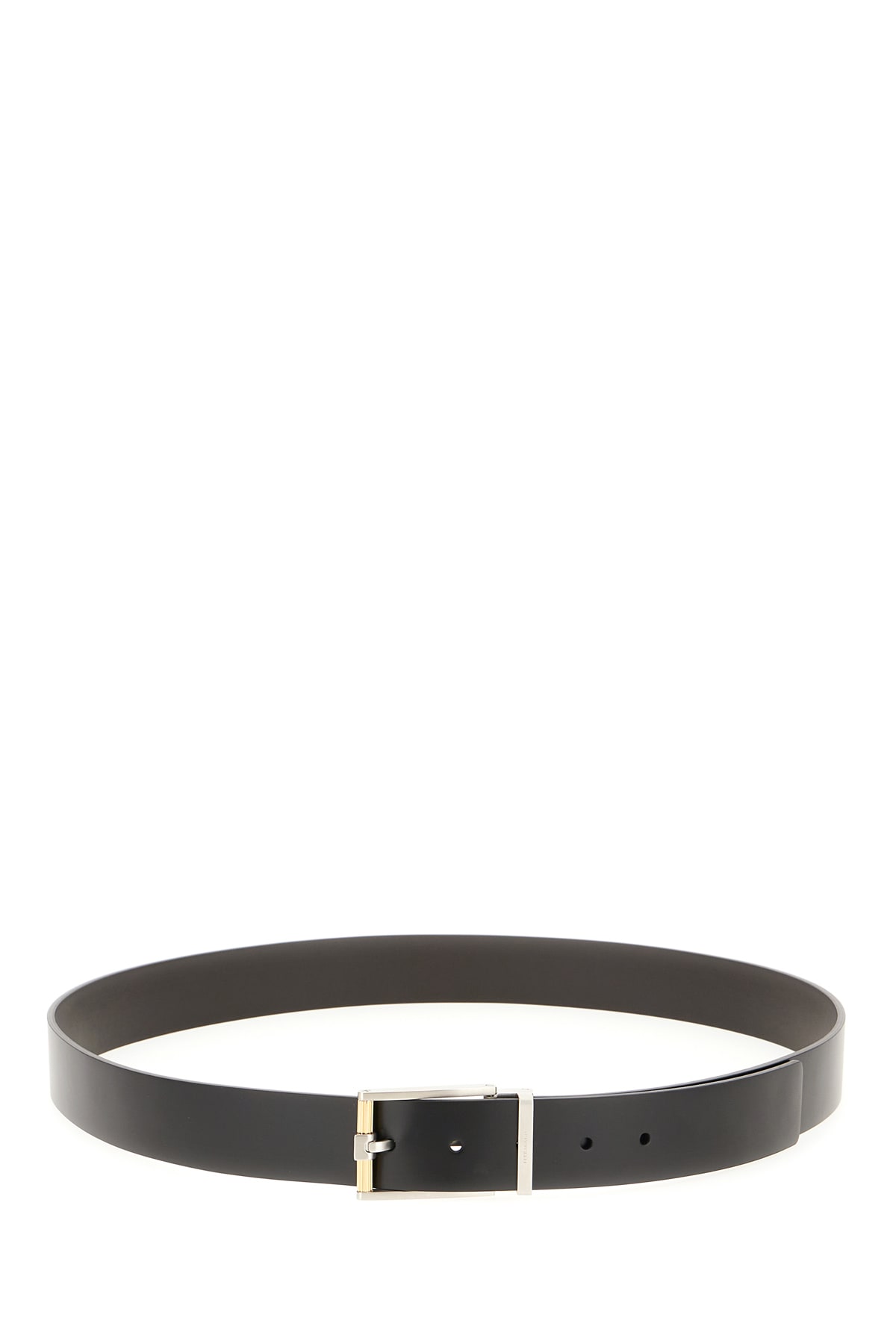 Shop Ferragamo Black Leather Reversible Belt In 002