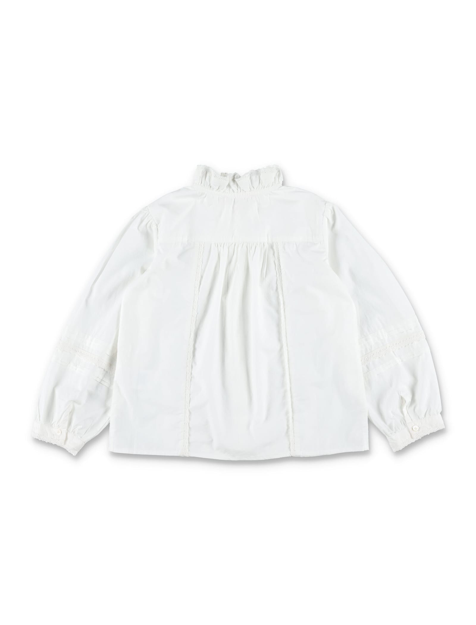 Bonpoint Emelia Girls Blouse In Organic Cotton In White