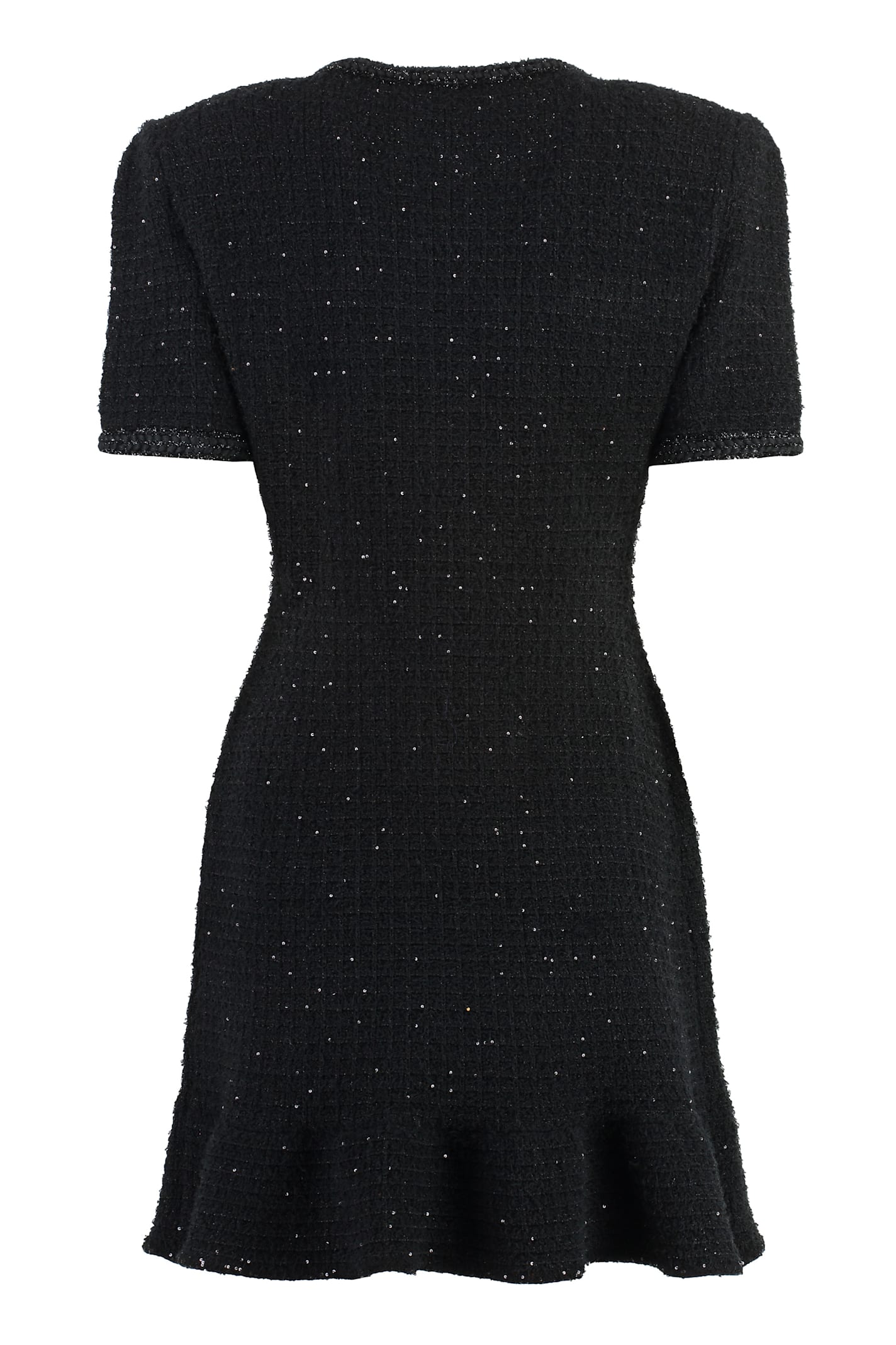 Shop Self-portrait Knitted Dress In Black