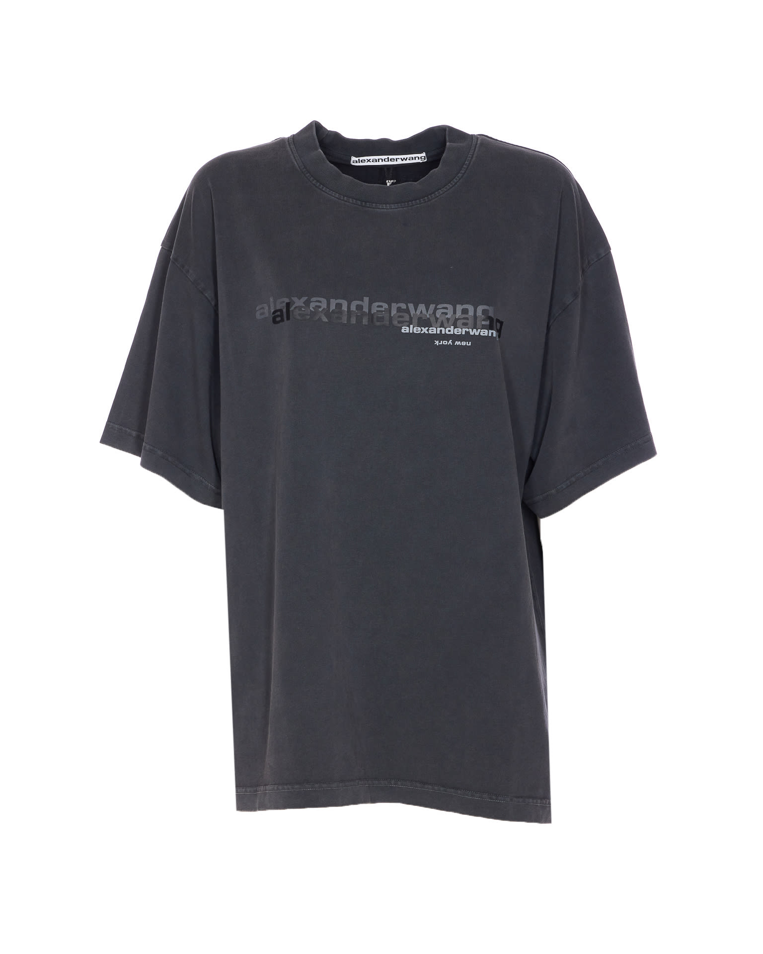 Alexander Wang Logo Oversize T-shirt In Black