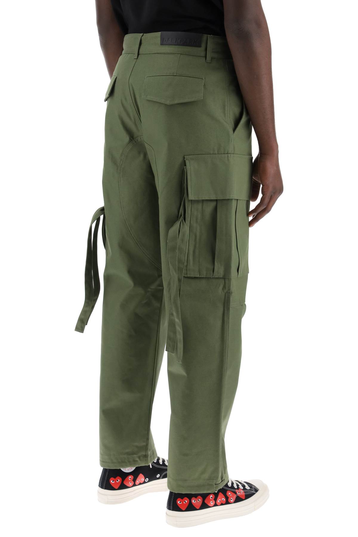 Shop Darkpark Saint Cotton Cargo Pants In Military Green (green)