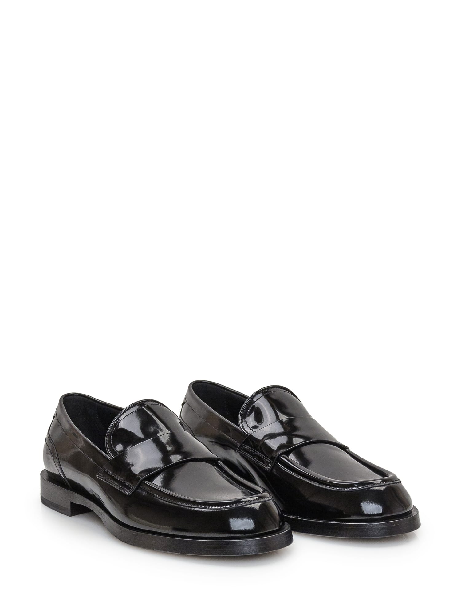 Shop Dolce & Gabbana Loafer In Patent Calfskin In Black