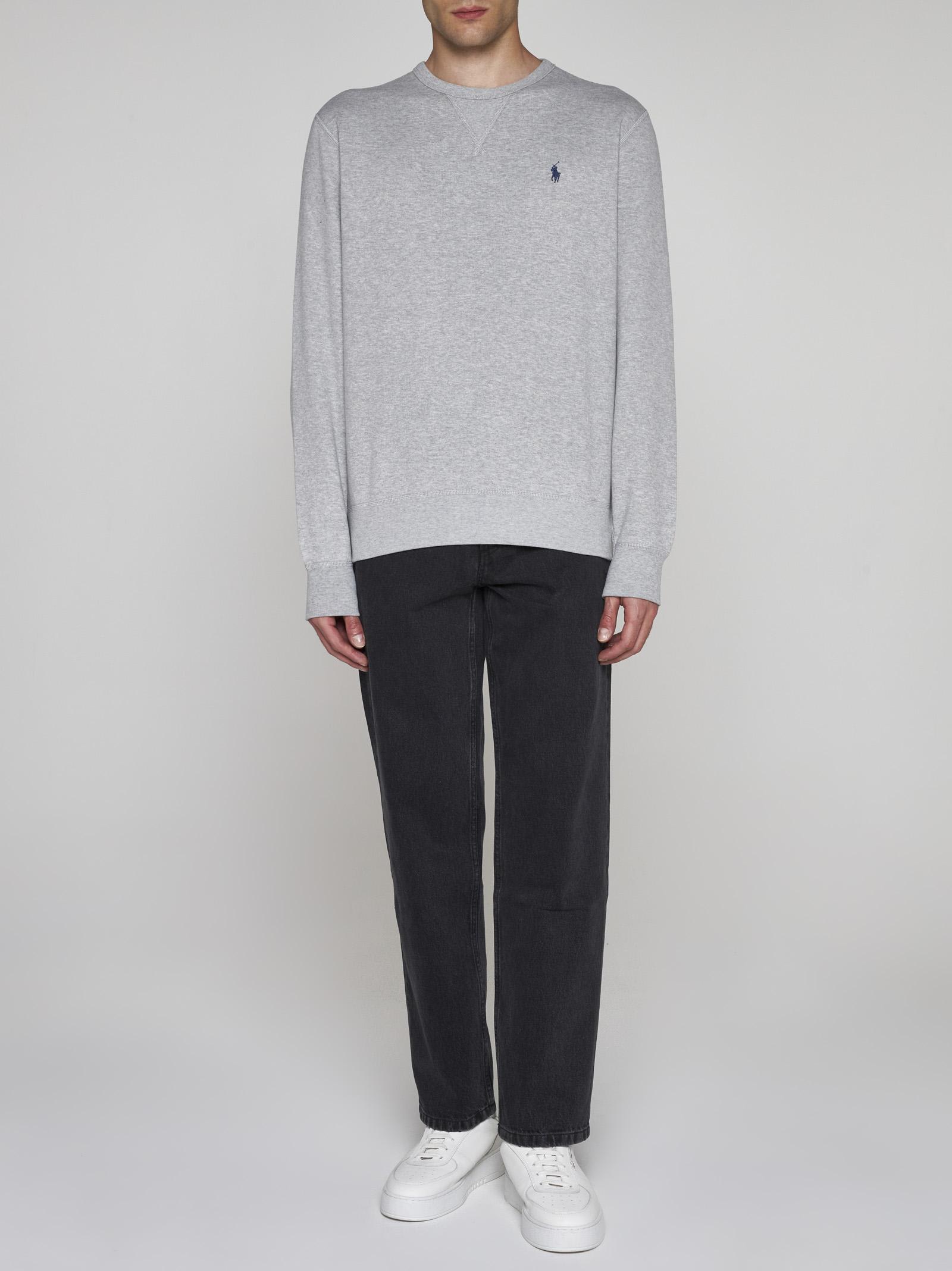 Shop Polo Ralph Lauren Logo Cotton-blend Sweatshirt In Grey