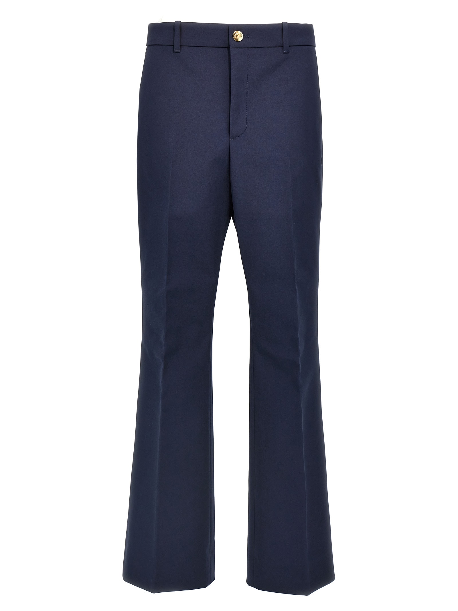 Gucci Pantalone In Cotone Blu Navy Donna In Blue