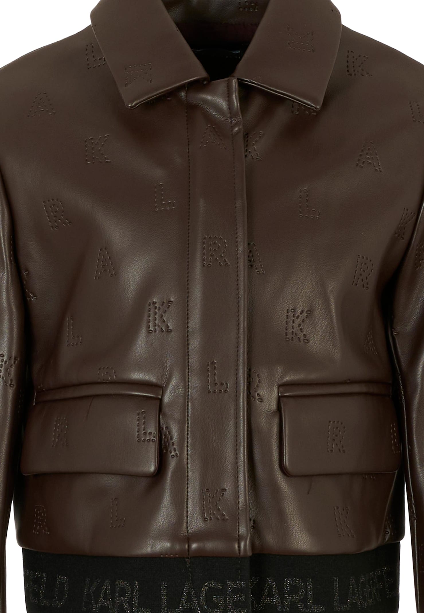 Karl Lagerfeld Brown Jacket For Girl With Logo In Brown