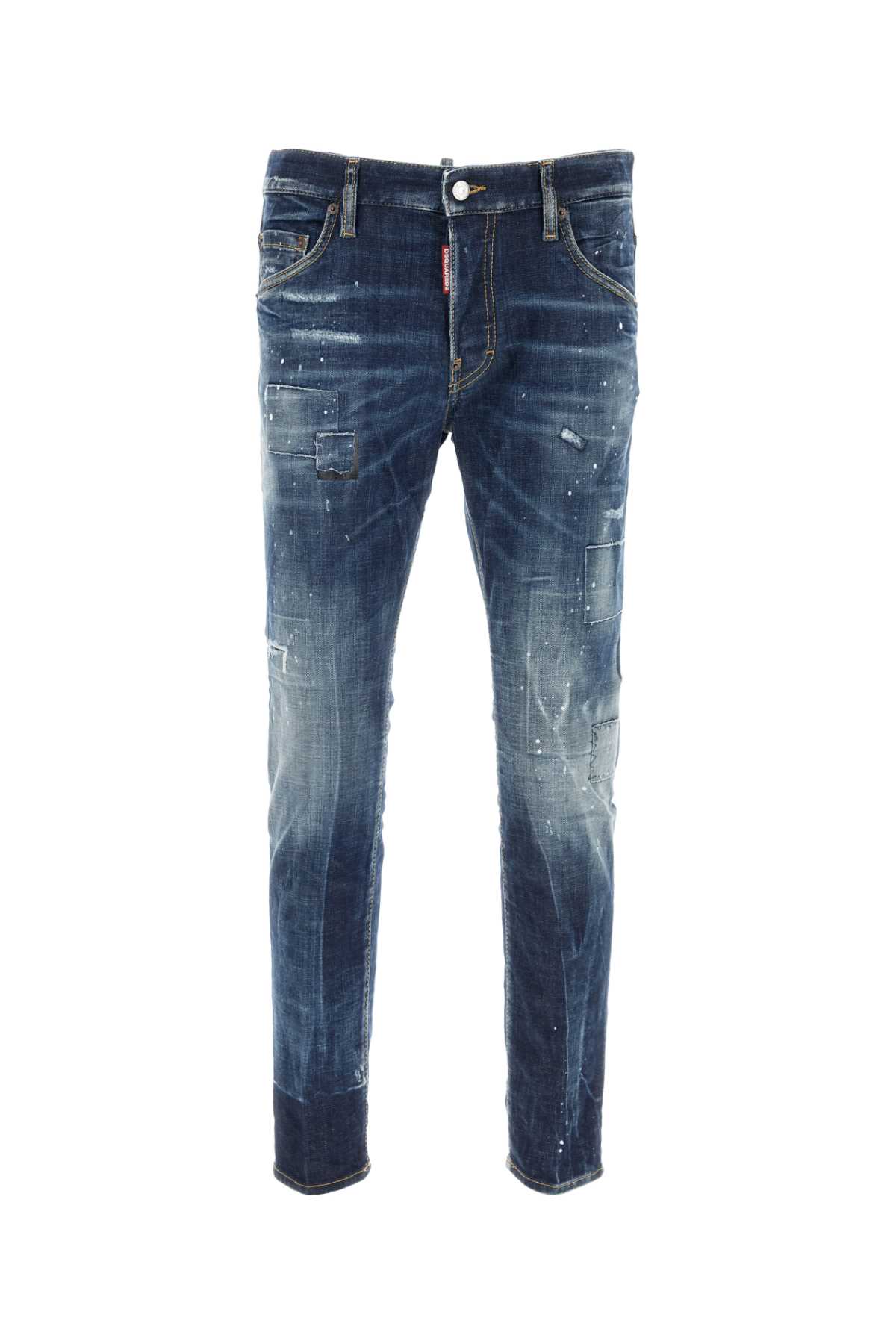 Shop Dsquared2 Stretch Denim Skater Jeans In Navyblue