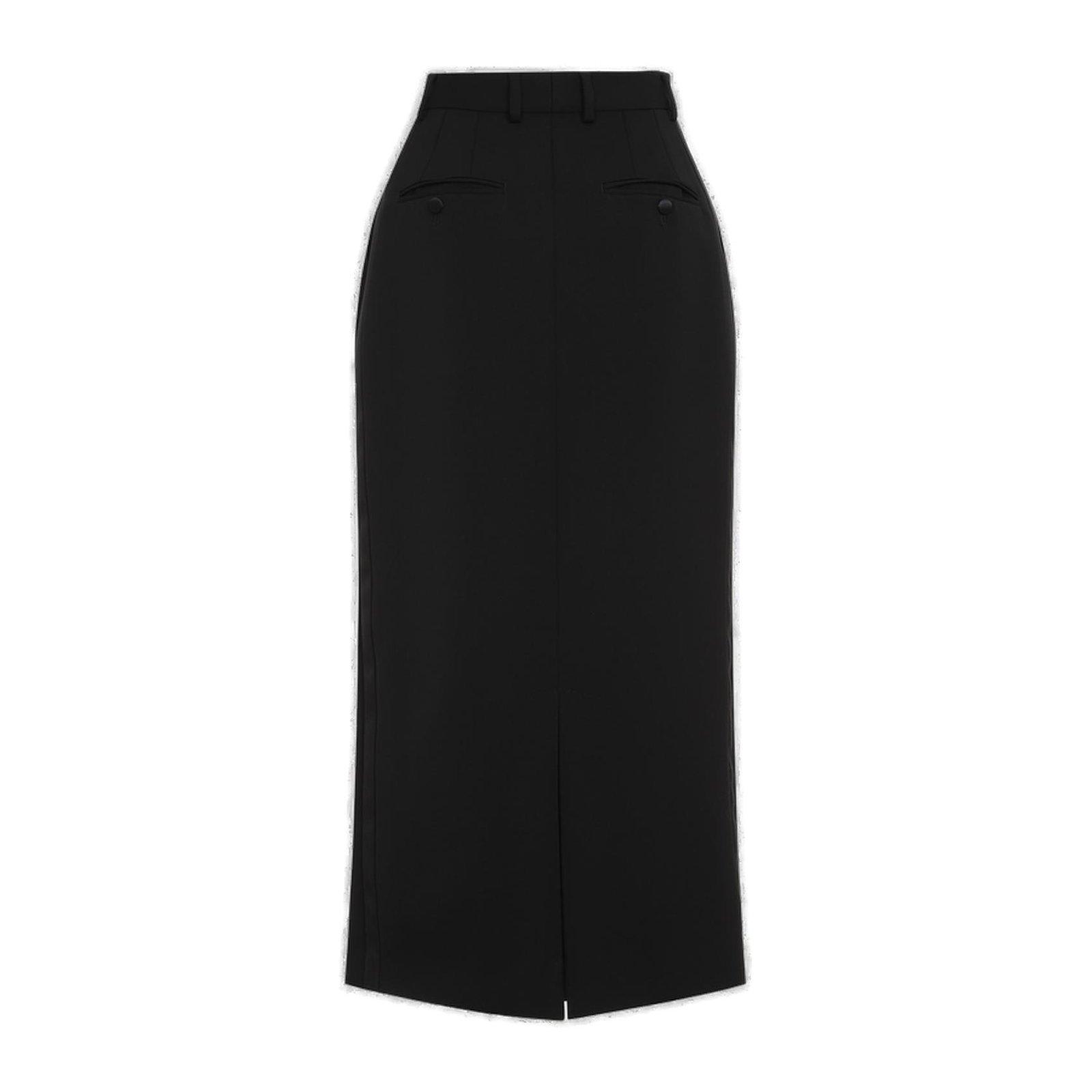 Shop Dolce & Gabbana Calf-length Tuxedo Pencil Skirt In Nero