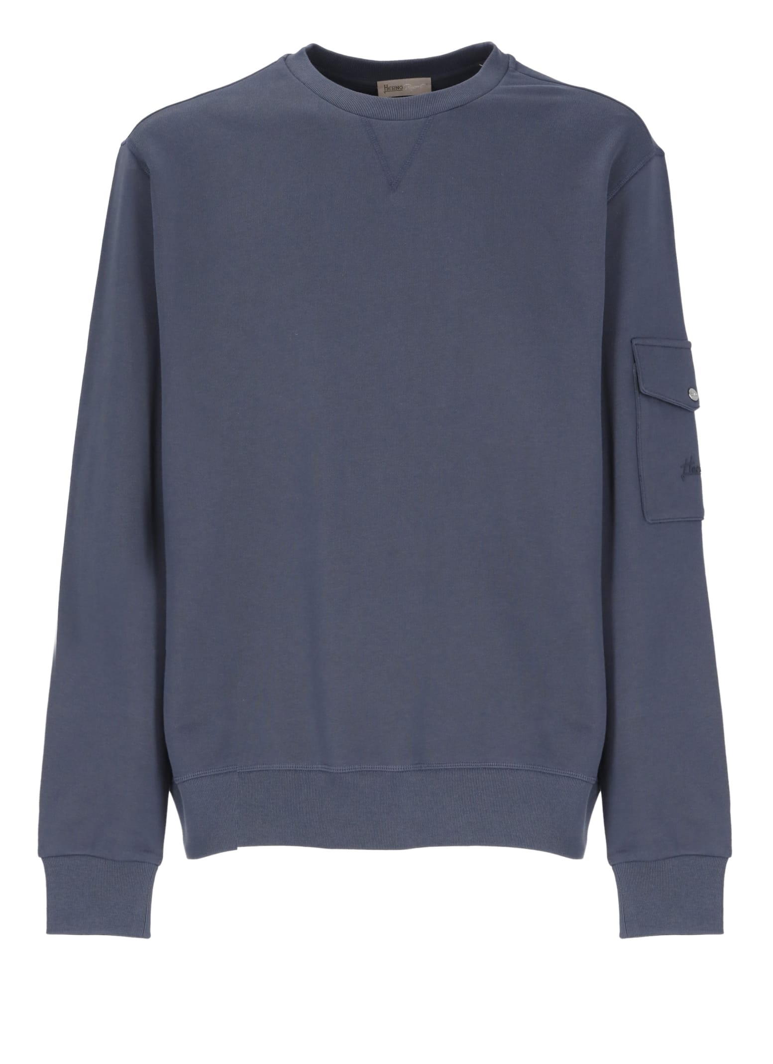 Herno Flap-pocket Detail Sweatshirt In Blue