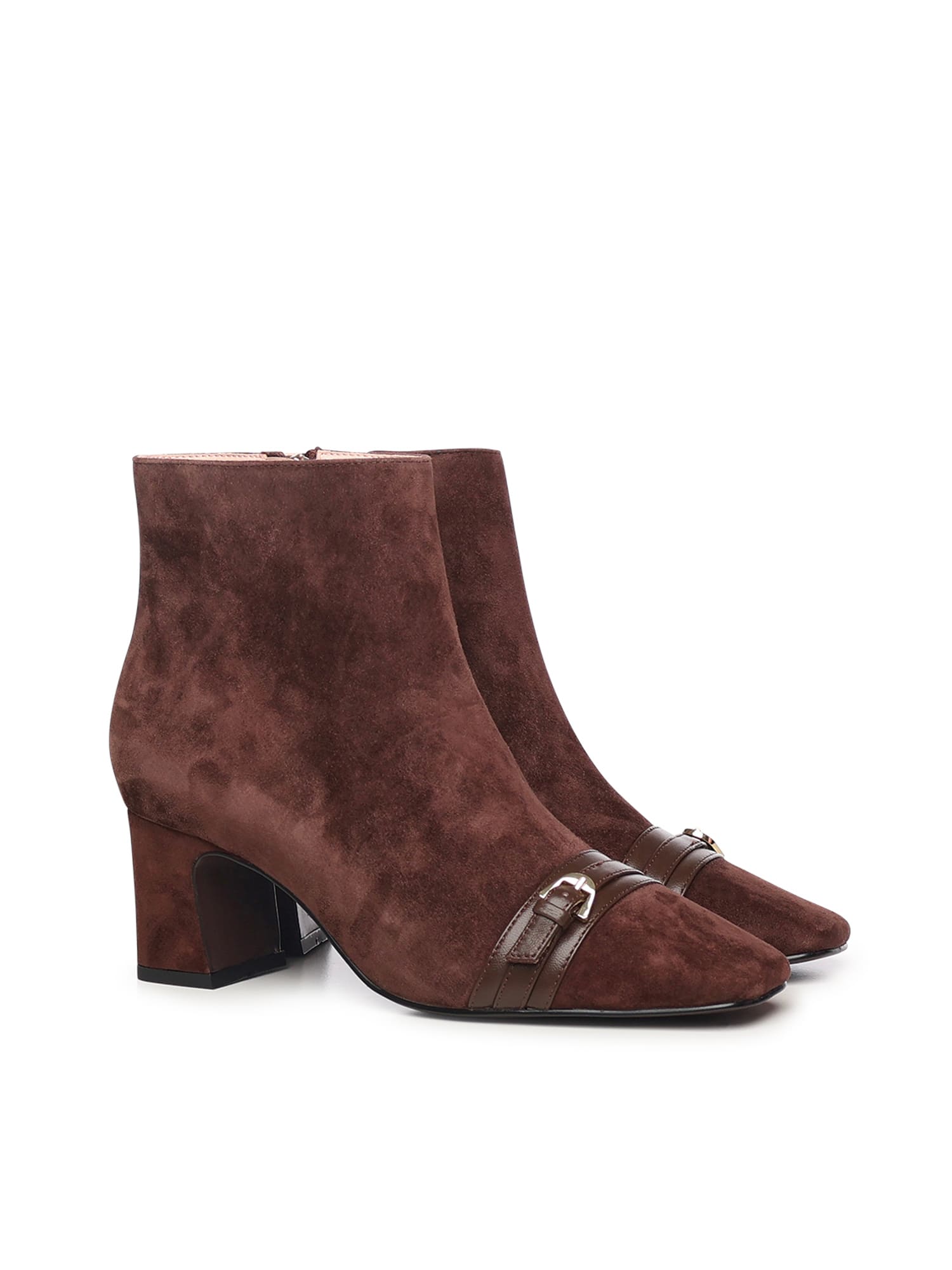 Coccinelle Nadja Suede Ankle Boots In Brown