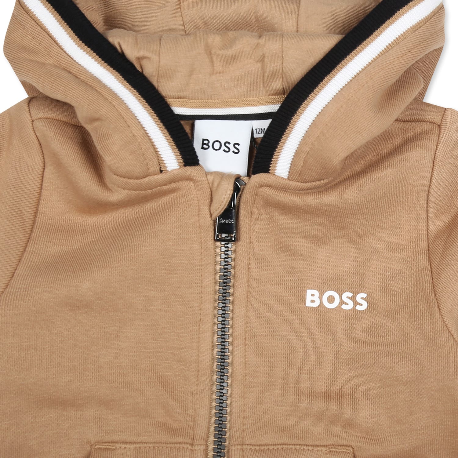 Hugo Boss Beige Sweatshirt For Boy With Logo In Beige