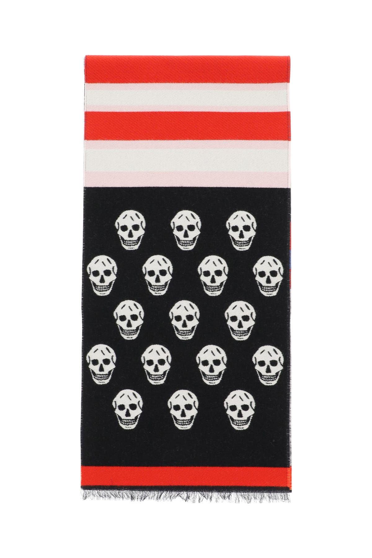 Alexander McQueen Scarf With Skull & Stripes