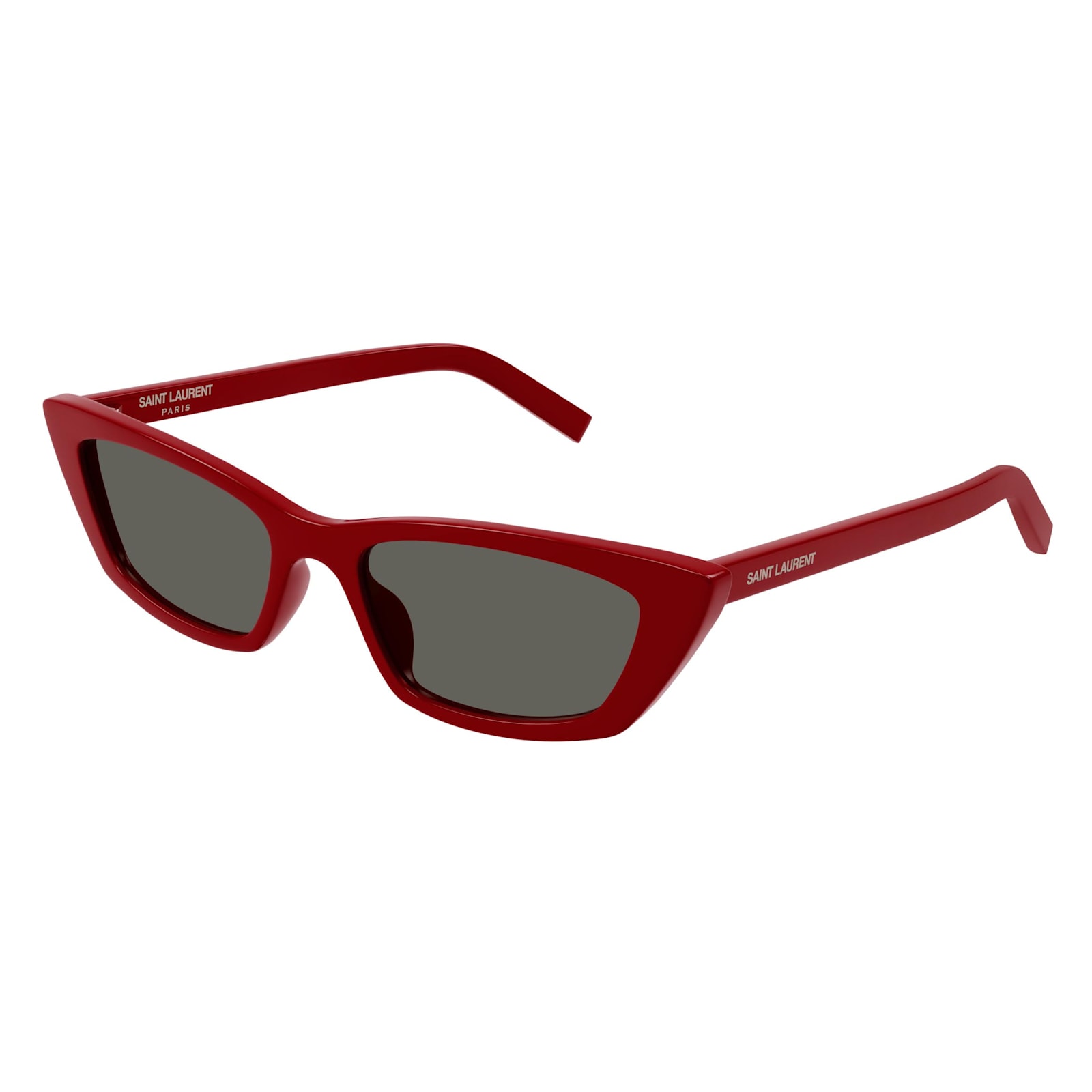 Shop Saint Laurent Sunglasses In Rosso/grigio